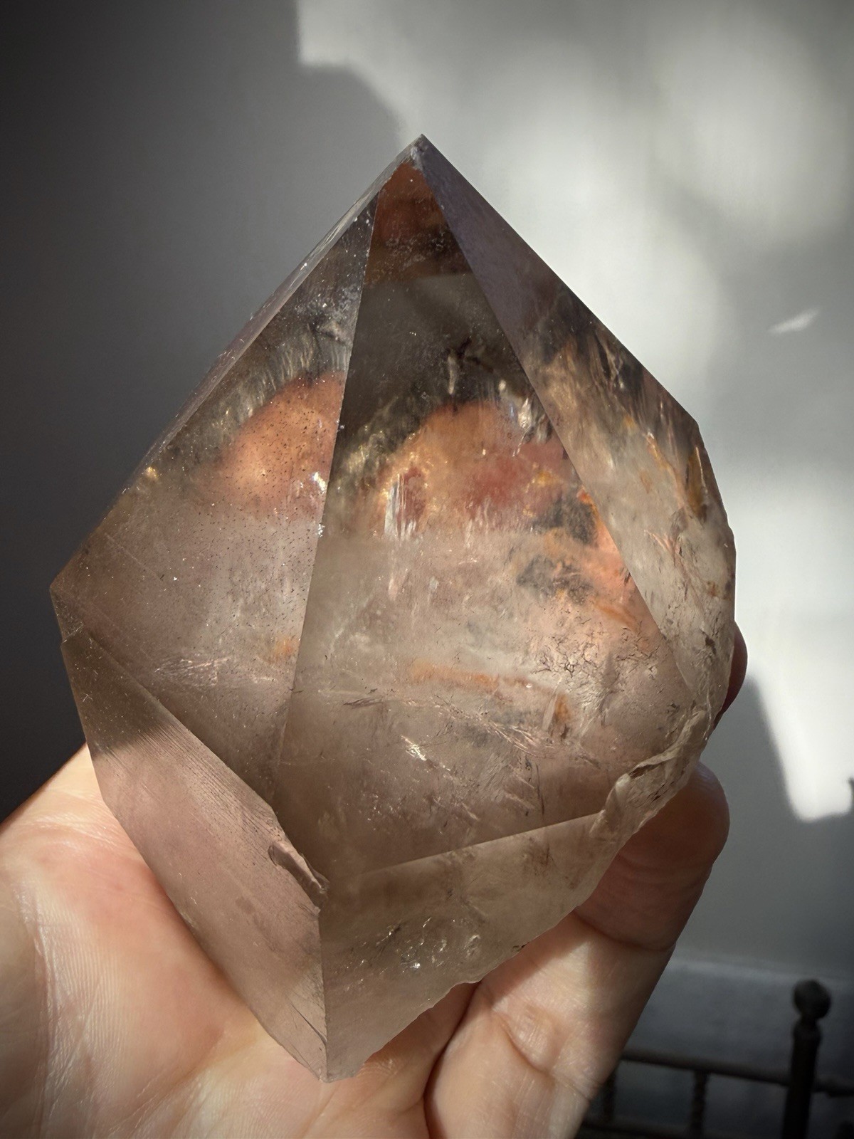 Phantom Quartz Crystal Chlorite Quartz Crystal Natural Smoky Quartz Self Healed