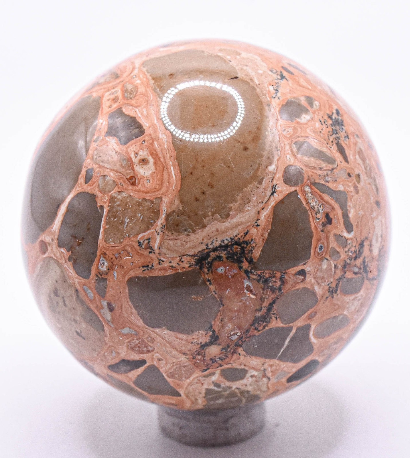 52mm Leopradite Jasper w/ Dendrites Sphere Polished Natural Mineral Ball – Peru