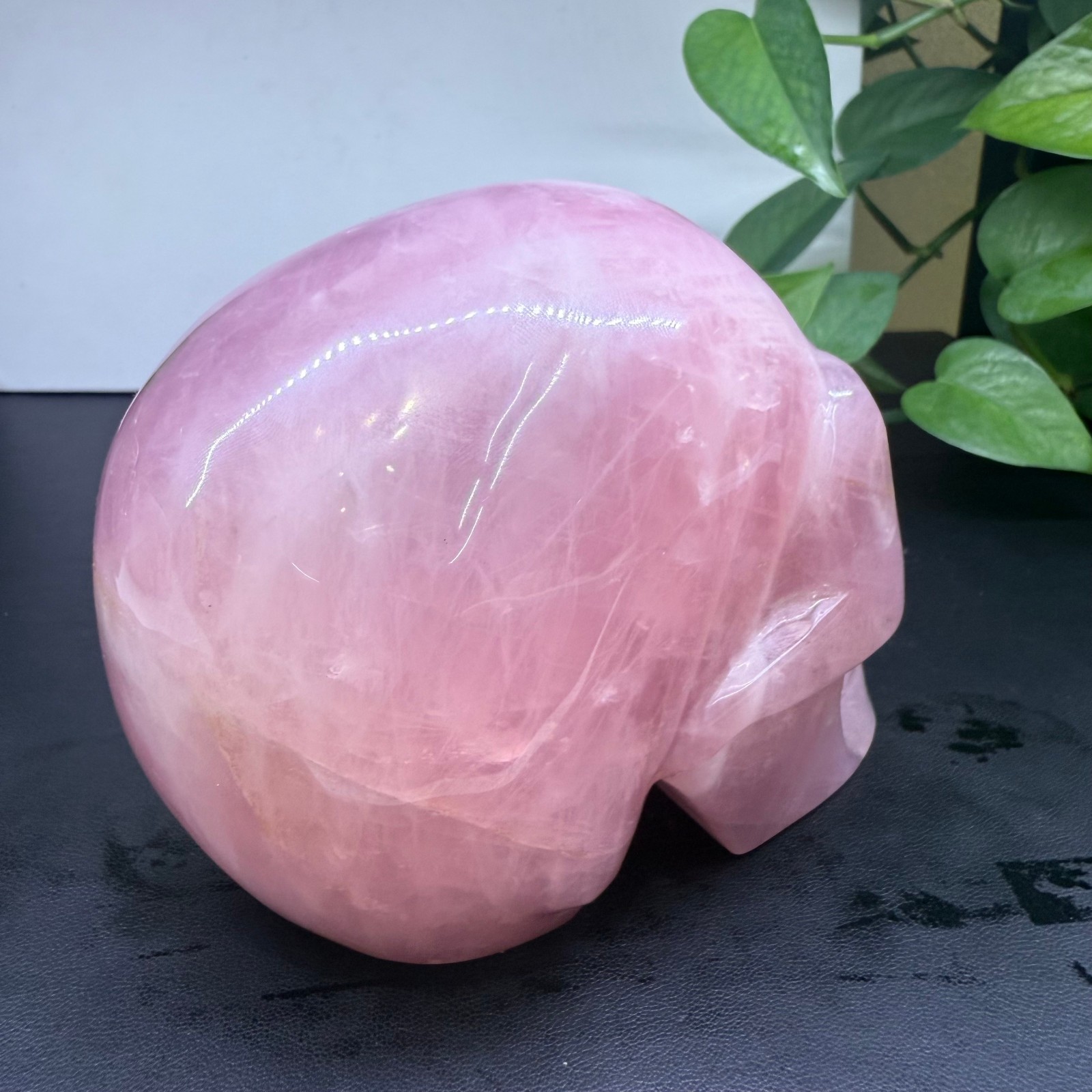 2.4LB Natural Powder crystal skull hand carved Quartz Crystal Reiki Healing