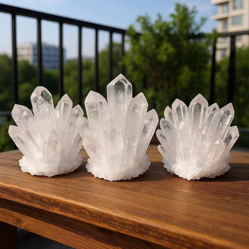 Natural Clear Quartz Cluster Crystal Healing Reiki Mineral Specimen Home Decor