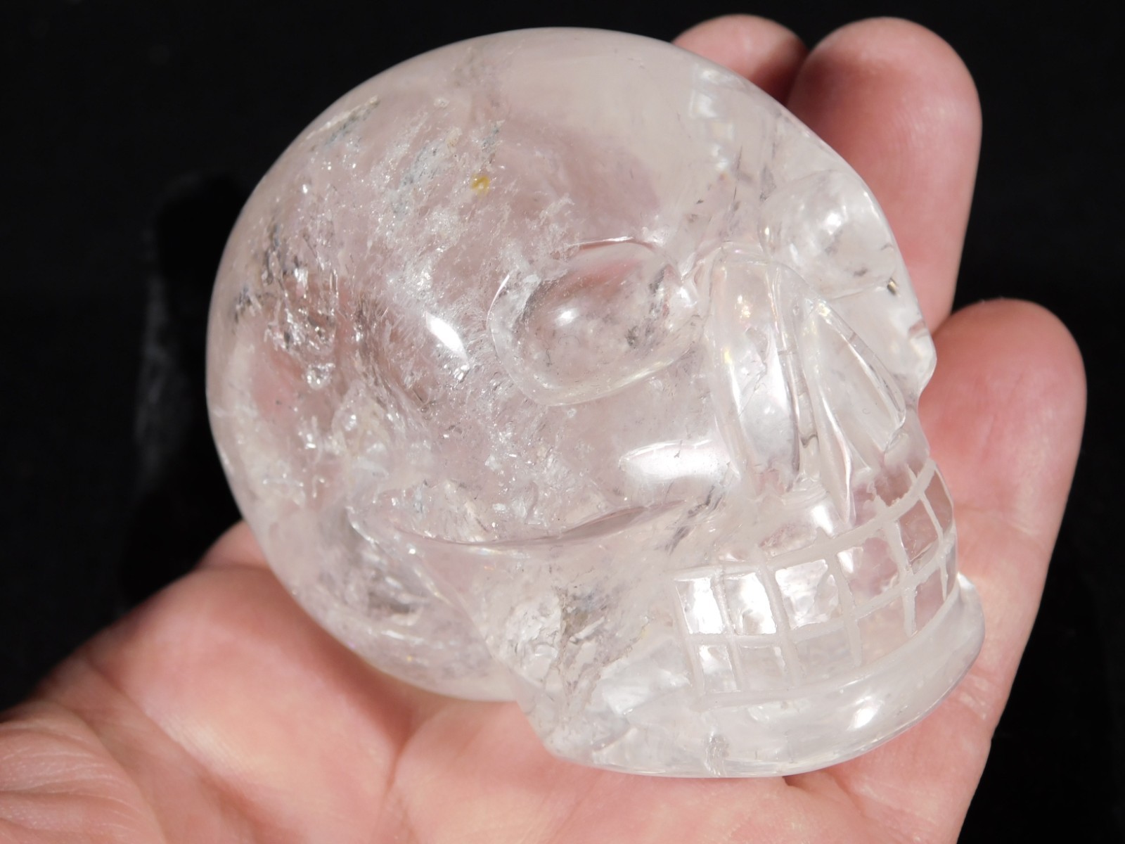 Super Translucent! Quartz Crystal SKULL Carved in Brazil 307gr