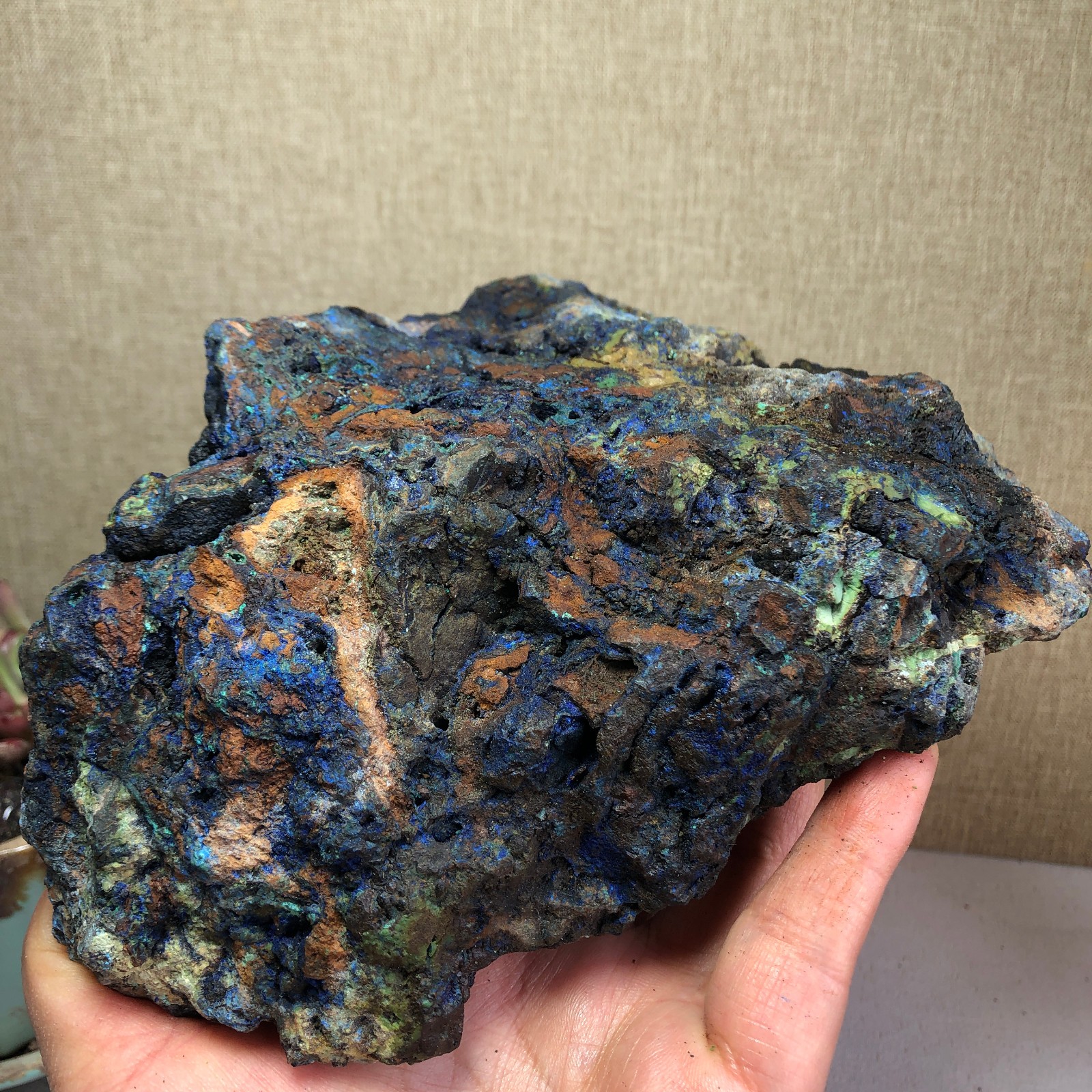 2.4LB Natural Azurite Malachite gemstone Rough original Crystal Specimen A3294