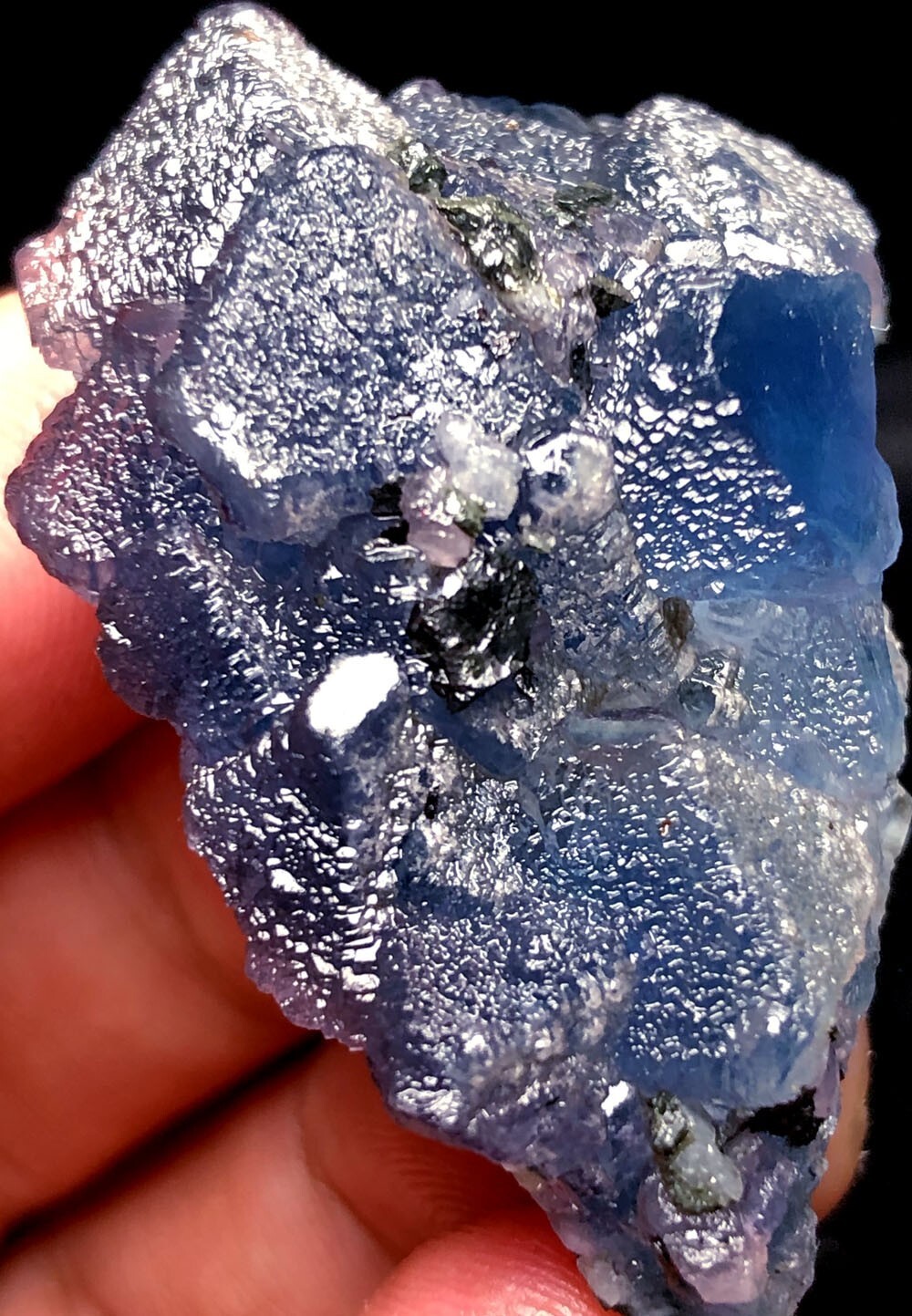 26g NATURAL Fantastic Cubic BLUE FLUORITE QUARTZ Crystal Inner Mongolia s55