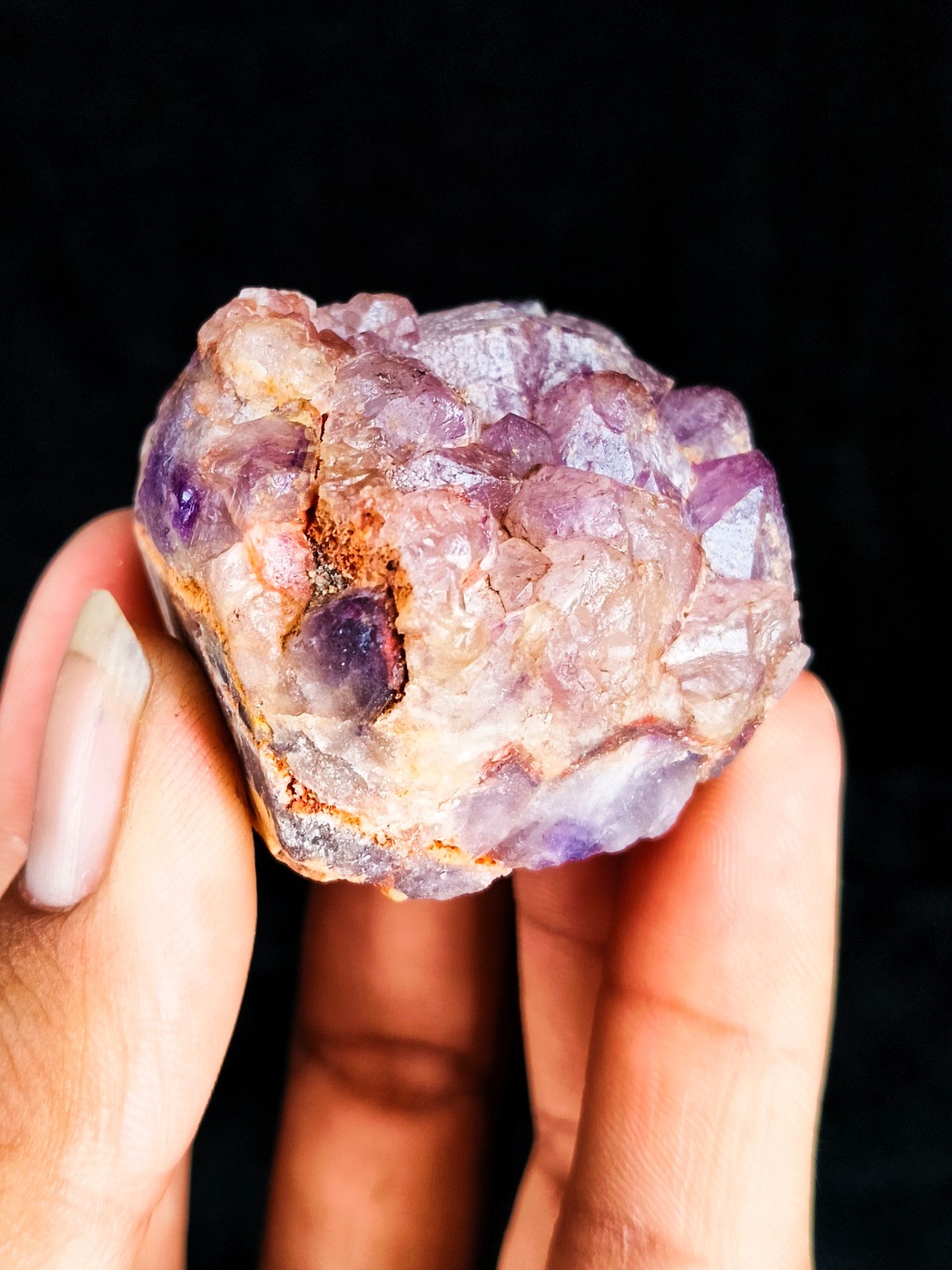 Alien Amethyst Phantom Hematite Quartz Cluster 90g Natural Specimen 6x4x3cm
