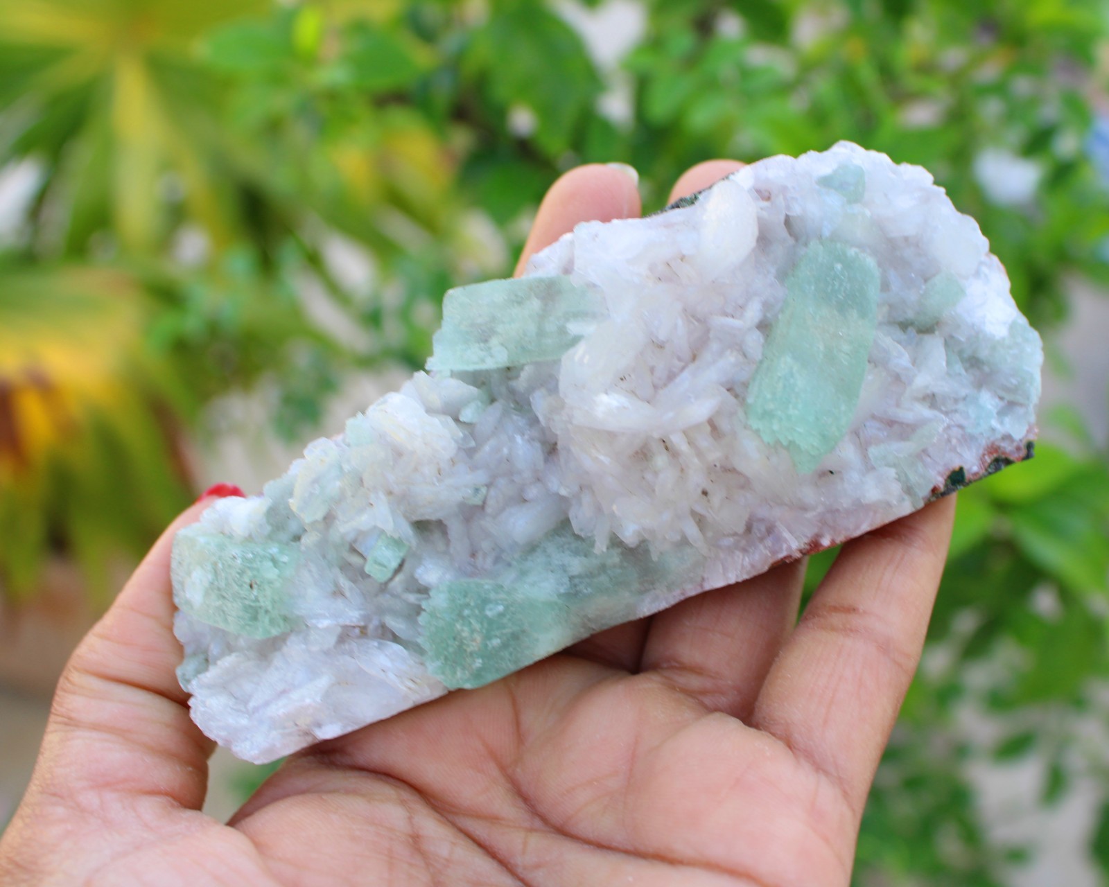 Green Apophyllite Crystals w/ Stilbite On Matrix Minerals Specimen #A46