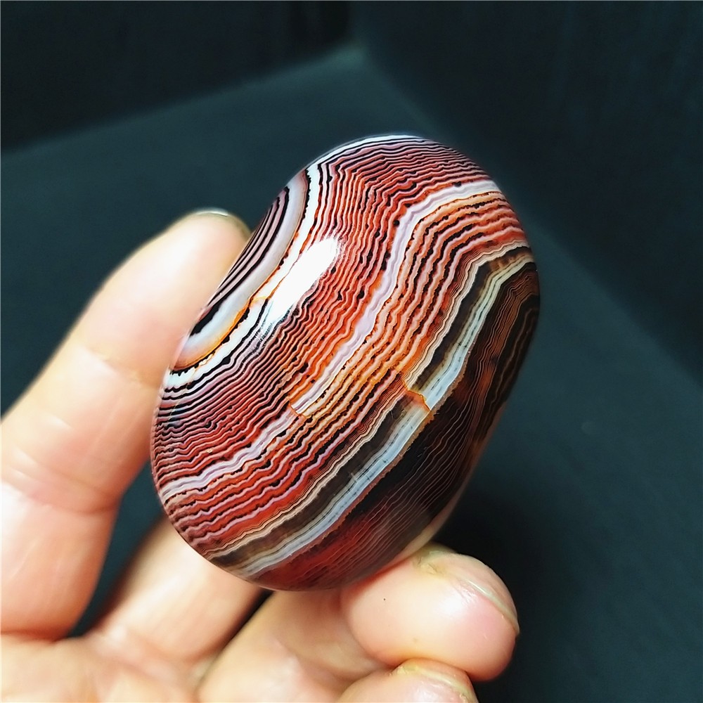 TOP 75.8G Natural Polished Silk Banded Lace Stone Madagascar C1243