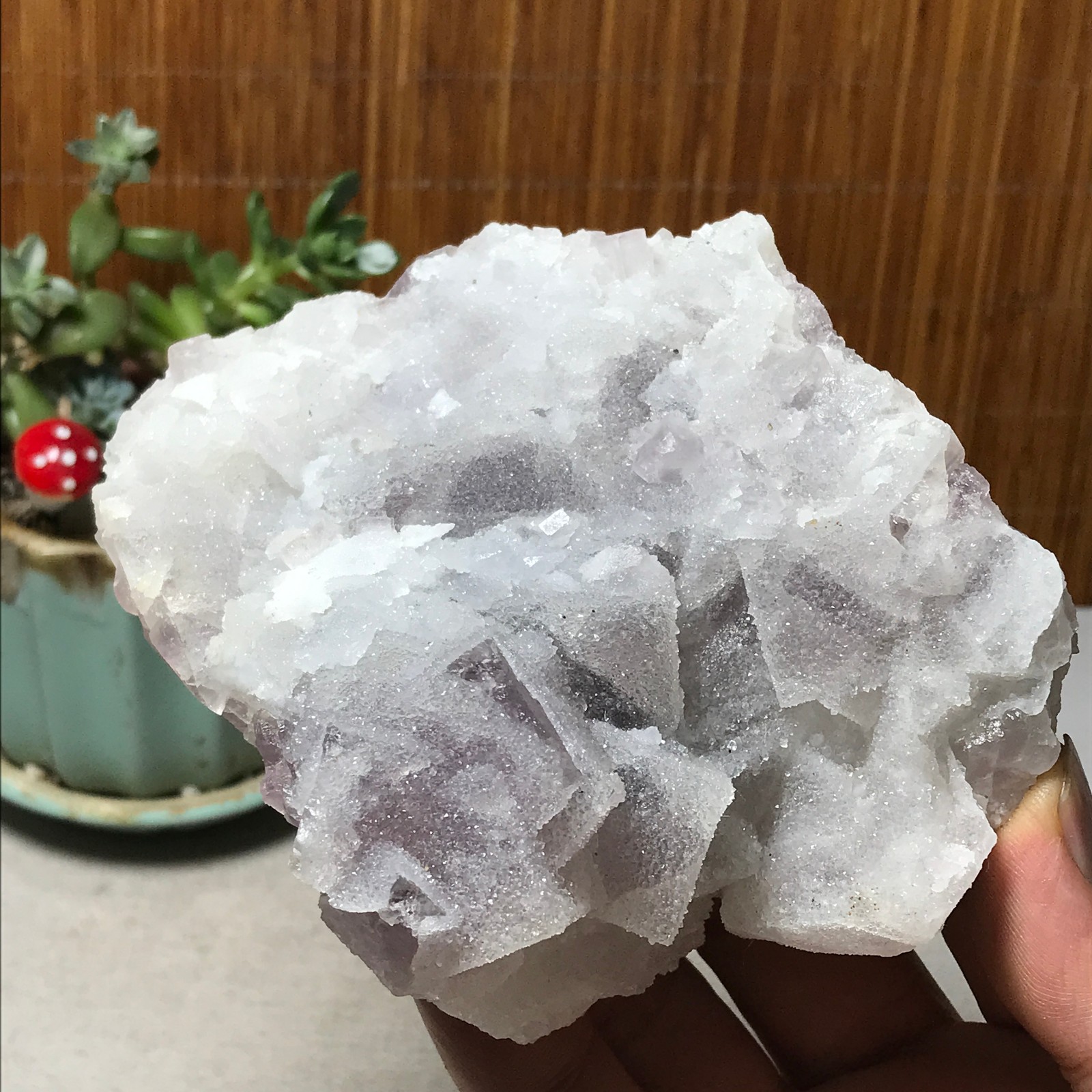 115-85-36mm Natural Light purple calcite fluorite Mineral Specimen 439g A6068