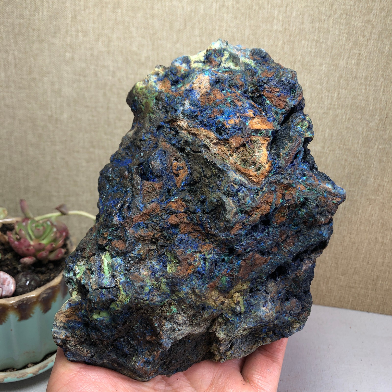 2.4LB Natural Azurite Malachite gemstone Rough original Crystal Specimen A3294