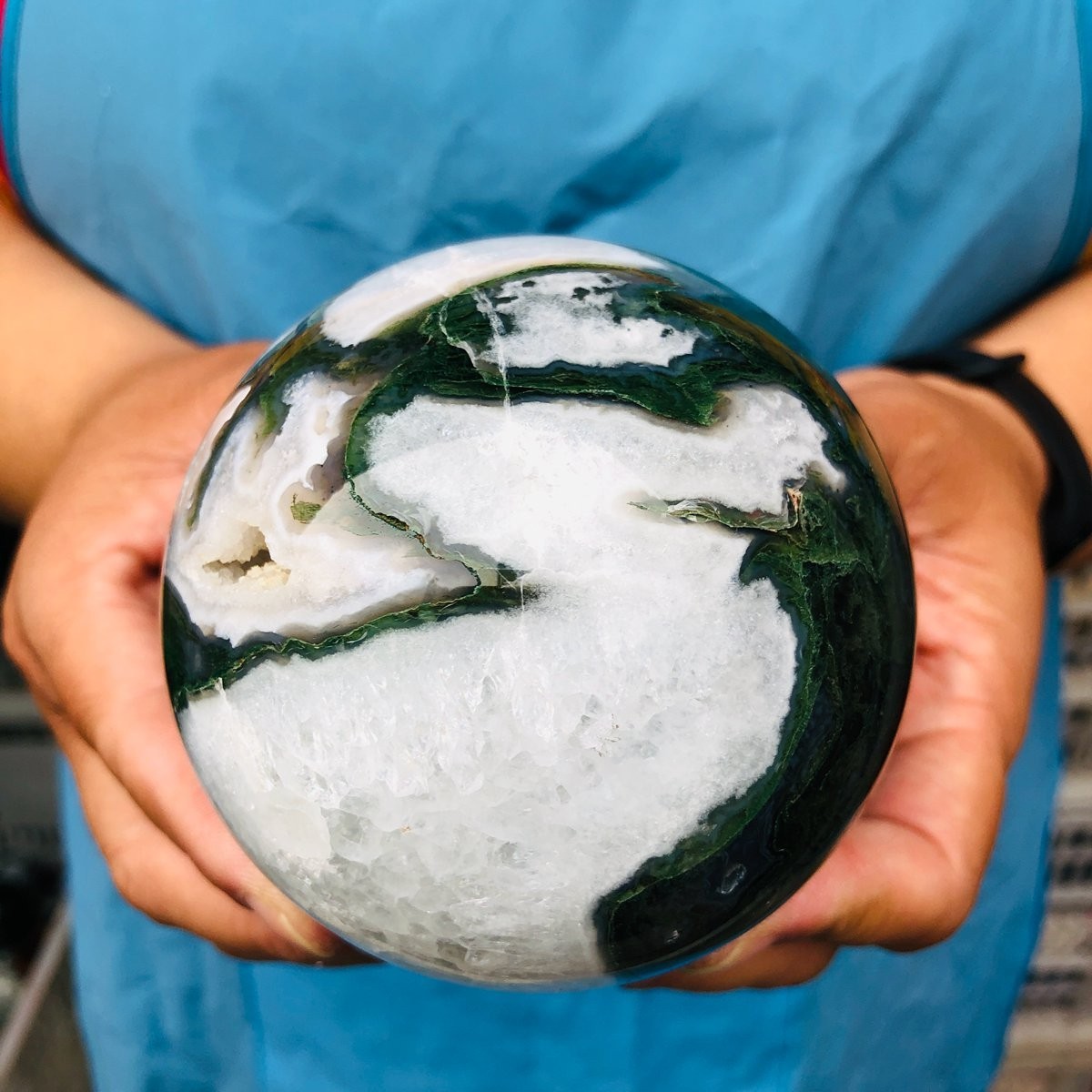 3 pieces 2650g Natural aquatic Agate Ball Quartz Crystal Sphere Healing 2110