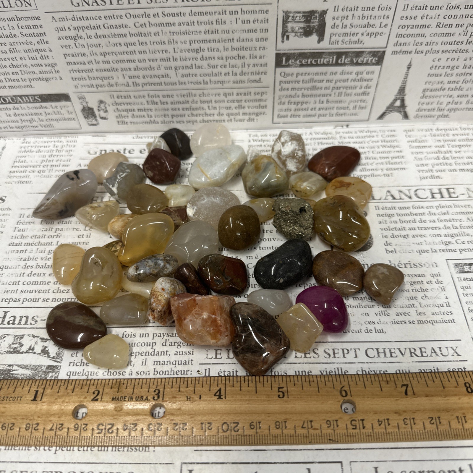 10oz Lot Medium Size Tumbled Stones Crystals Polished Rocks Mixed Natural Colors