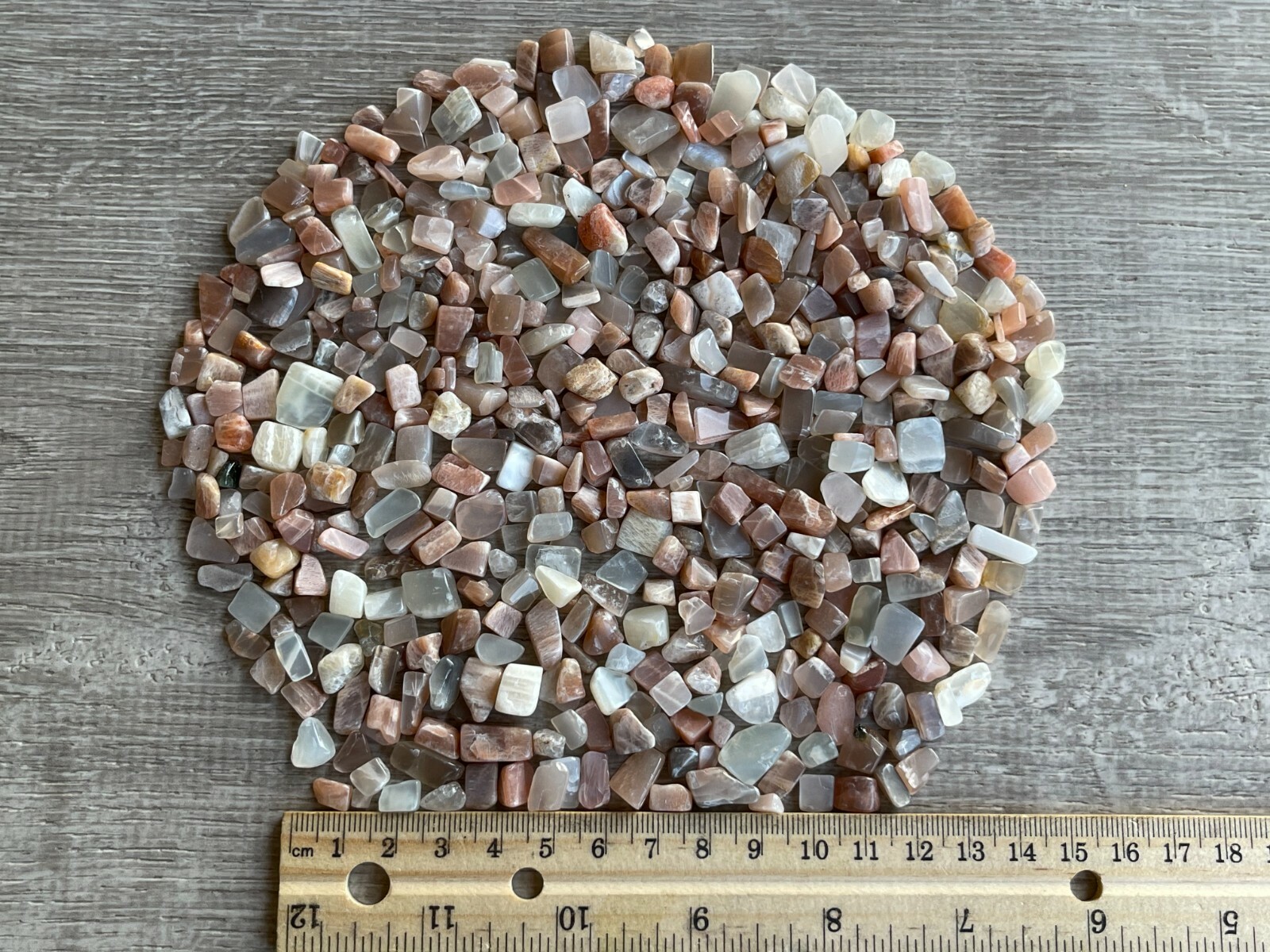 Grade A++ Multi Peach Moonstone Tumbled Gemstone Chips 4-15mm,Wholesale Bulk Lot