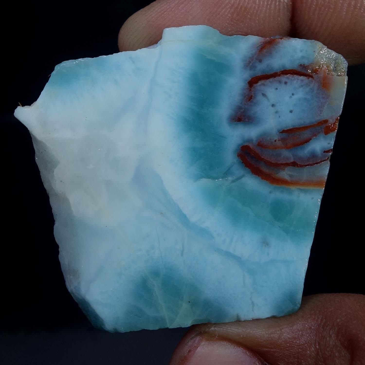 Spiritual Healing Larimar Natural Authentic Slab Rough Blue Gem Stone 138.40 Cts