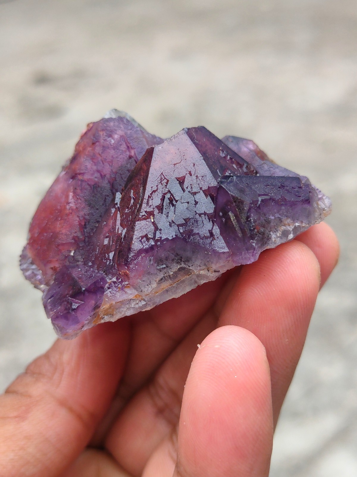 Natural Mineral specimen, Alien Amethyst Red Phantom Hematite Quartz