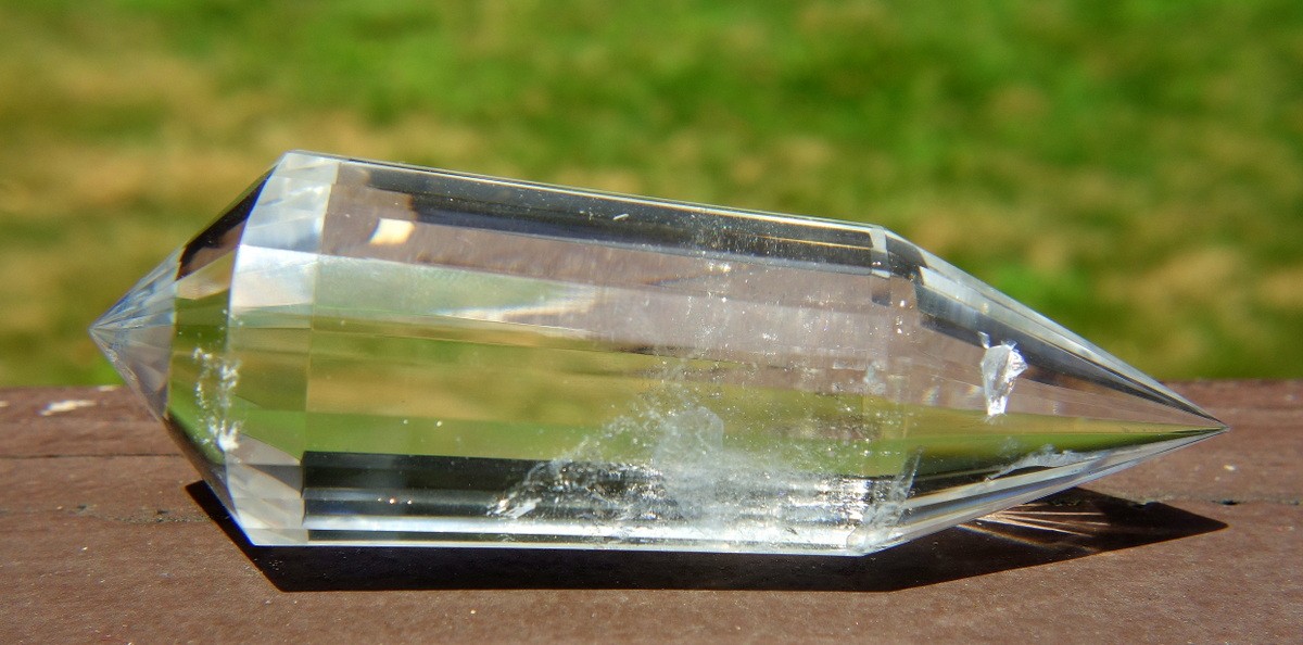 Vogel Inspired 24 Sided Lemurian Quartz Double Terminated Crystal Wand