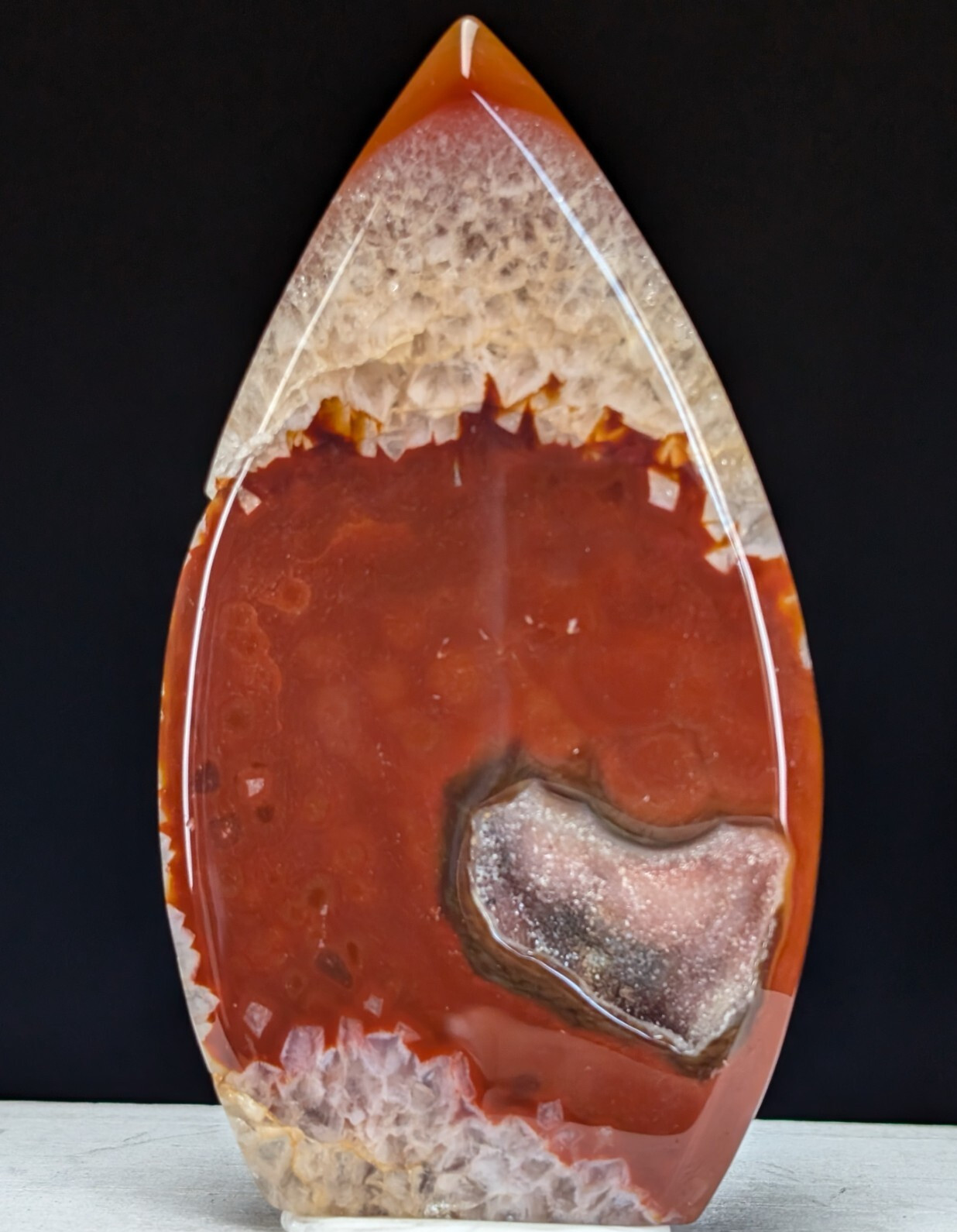 Carnelian Freeform Teardrop Ornament Tower Quartz Crystal Gemstone Reiki
