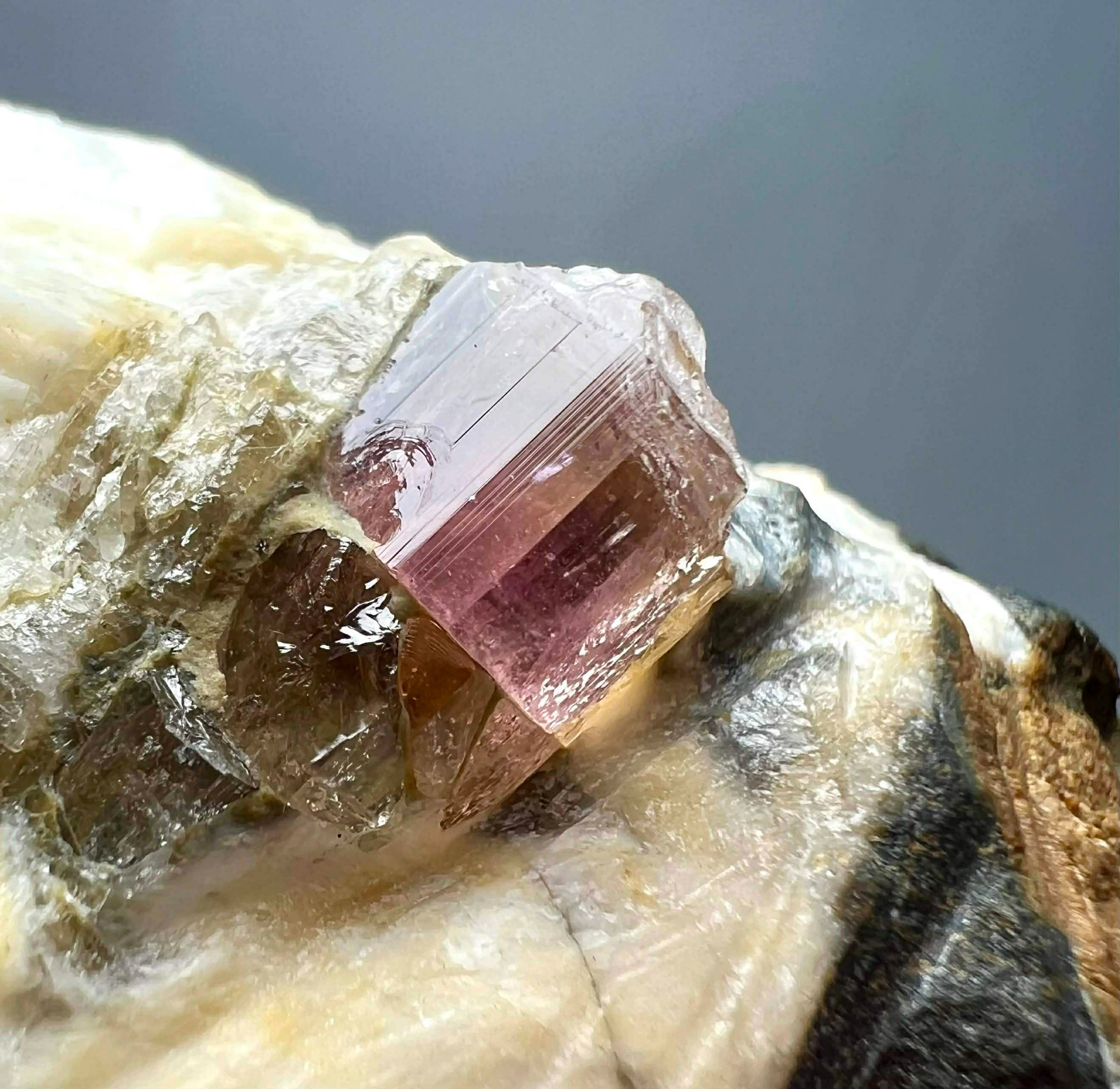 144 Gram Ultra Rare Eye Clean Pink Katlang Topaz Huge Crystal On Matrix @PAK