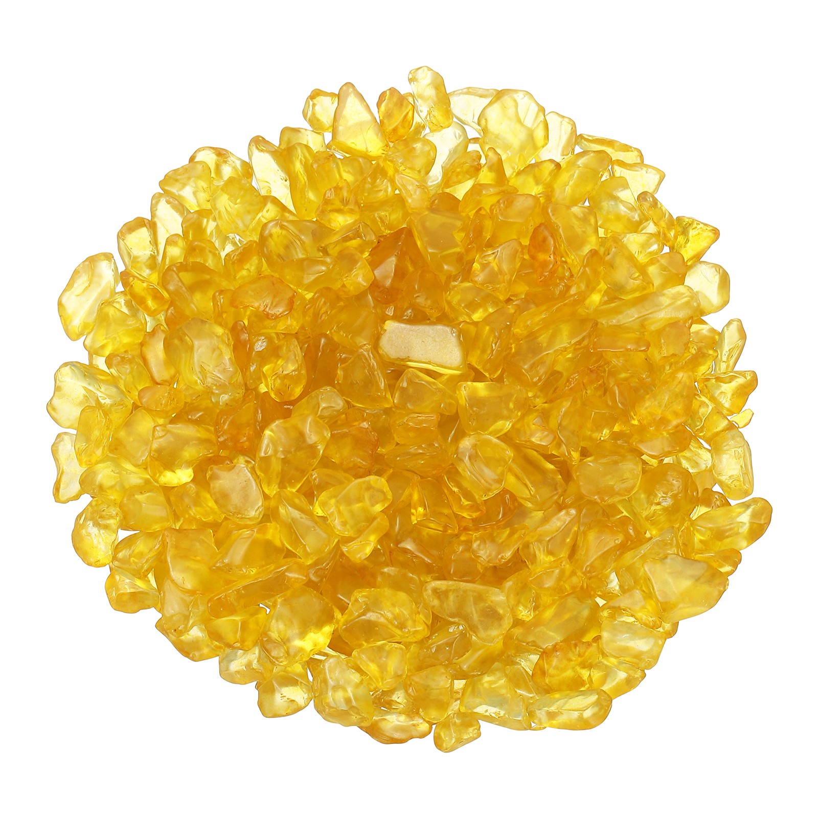 Crystal Chips Stone 0.44 Lb Fluorite Gravel Rocks (Yellow Agate 7 – 16 mm)