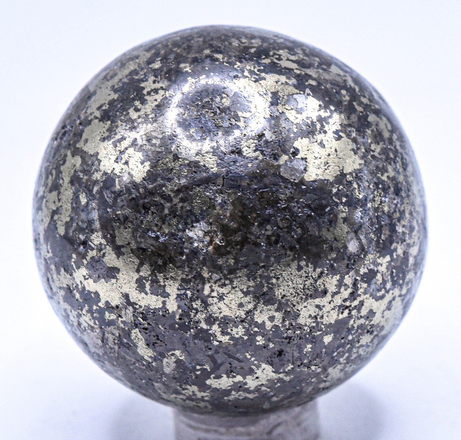 41mm Chalcopyrite w/ Heamtite Sphere Polished Sparkling Gemstone Mineral – Peru