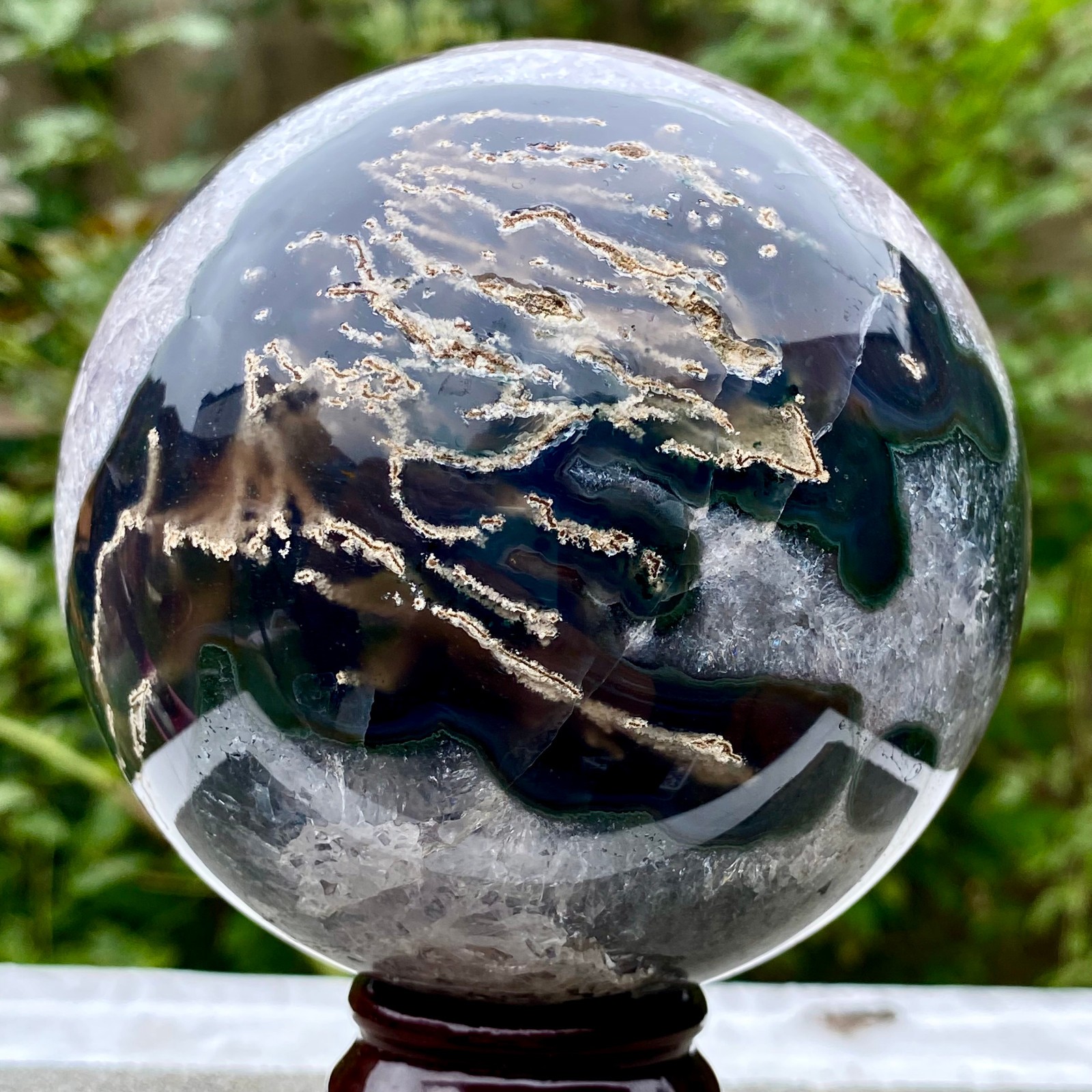 2.6LB Amethyst Agate Sphere Polished Healing Crystal Ball Home Feng Shui Ornam