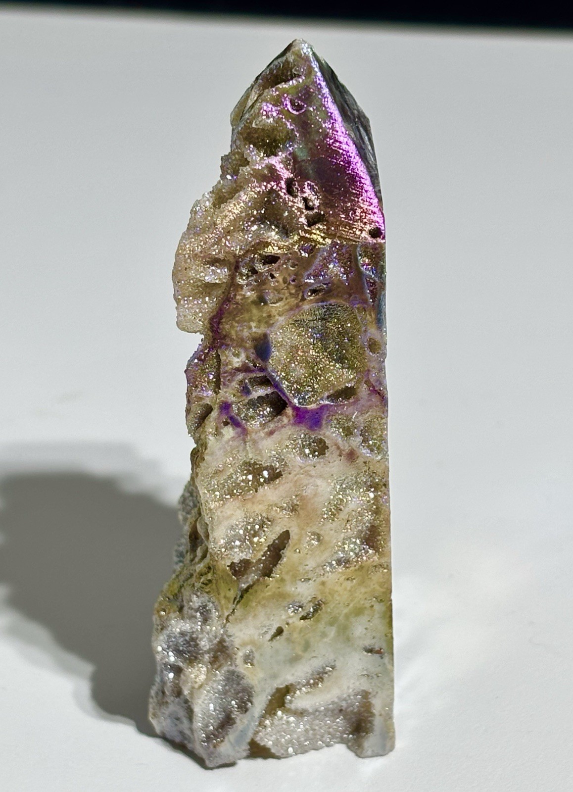 Rainbow Sphalerite Crystal Tower Point Colourful Metallic Lustre Stone 80x32mm