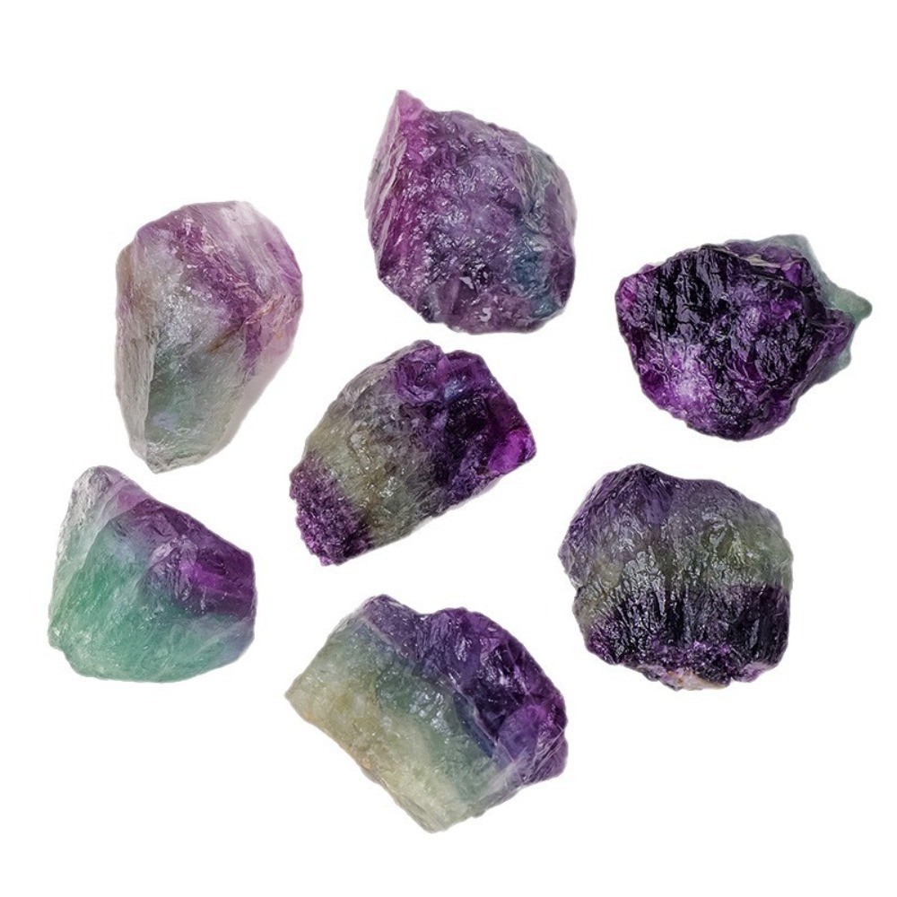 Natural Rainbow Fluorite Raw Stone Crystal Specimen Healing Meditation Decor300g