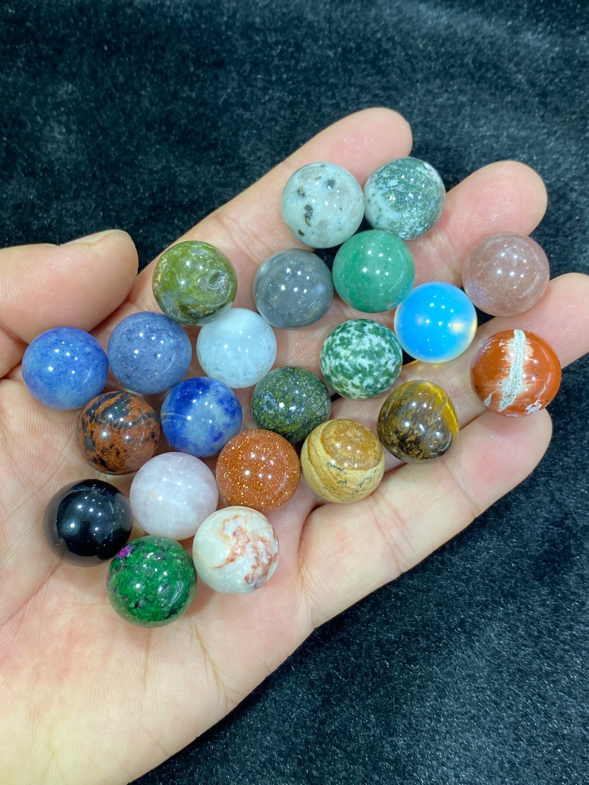 5pc Natural Mixed Sphere Quartz Crystal Carved 15mm ball reiki healing gift