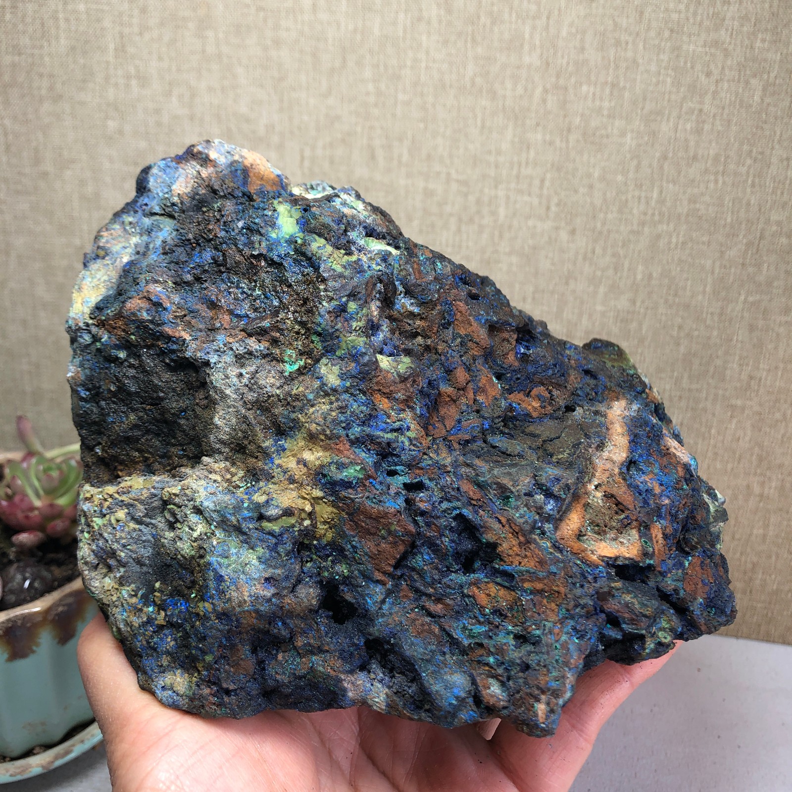 2.4LB Natural Azurite Malachite gemstone Rough original Crystal Specimen A3294