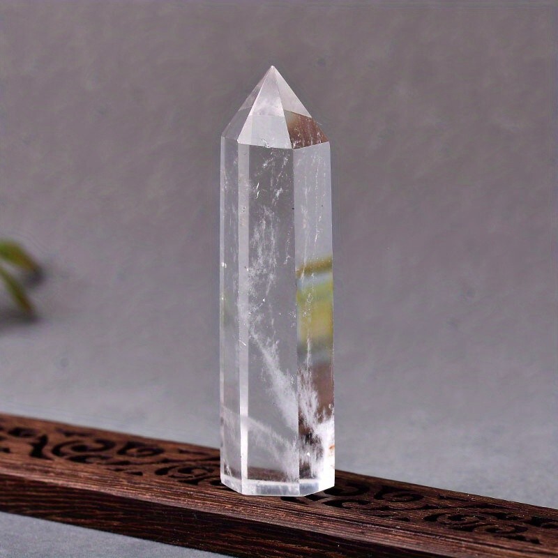 Natural Clear Quartz Tower Single Point Wand Obelisk Crystal Home Decoration
