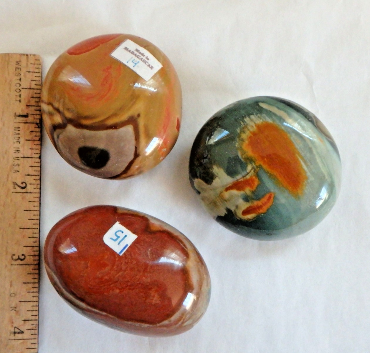 Unique Crystals Lot 3 ✨$ 45 Polychrome Jasper Palm Stones 297.2 grams