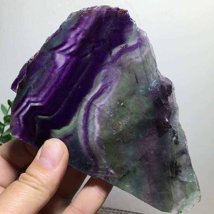 290g rainbow fluorite stone slice Mineral specimen home decor b7043