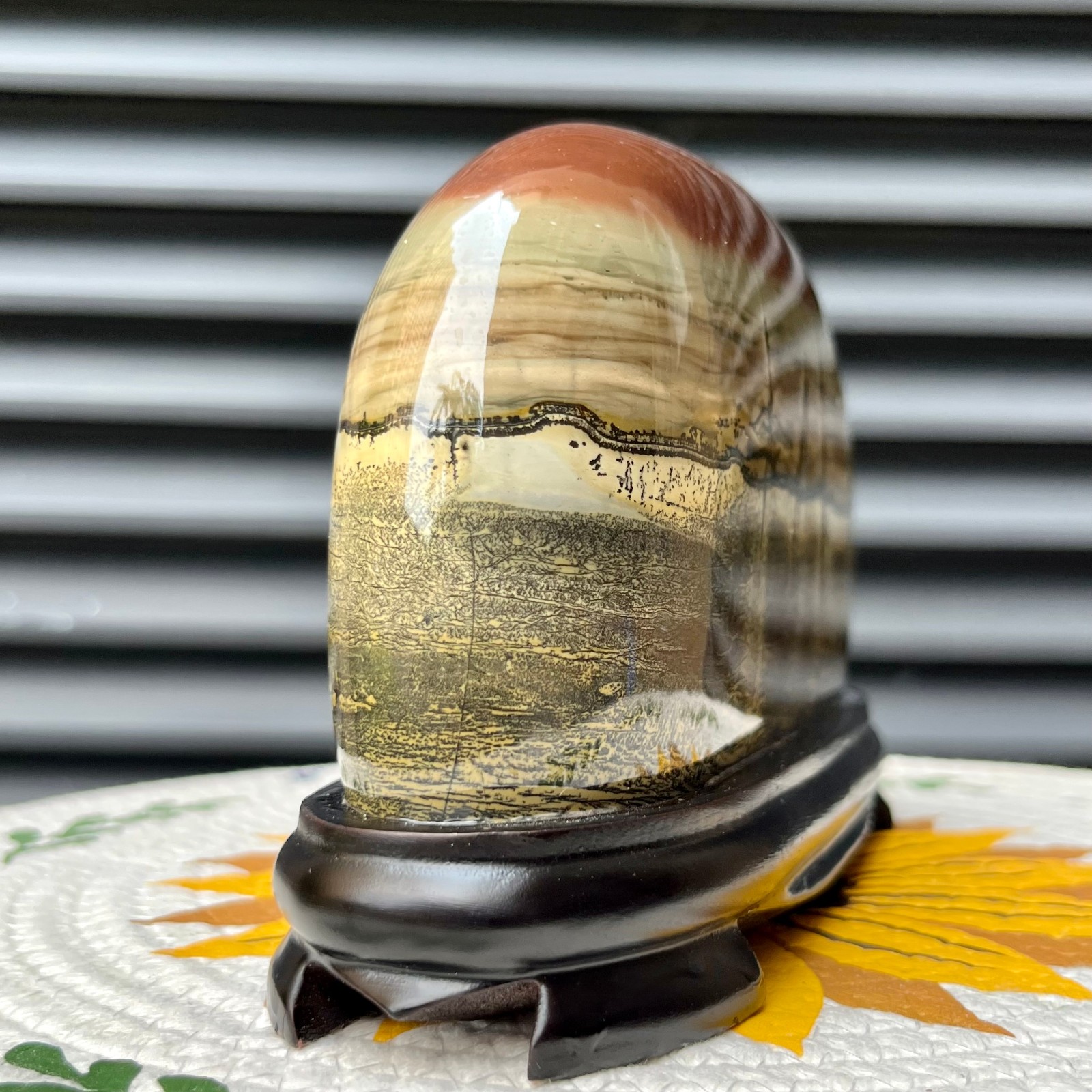 4.1 lb Stone Arc Landscape Art Holiday Gift Home Office Decor Display