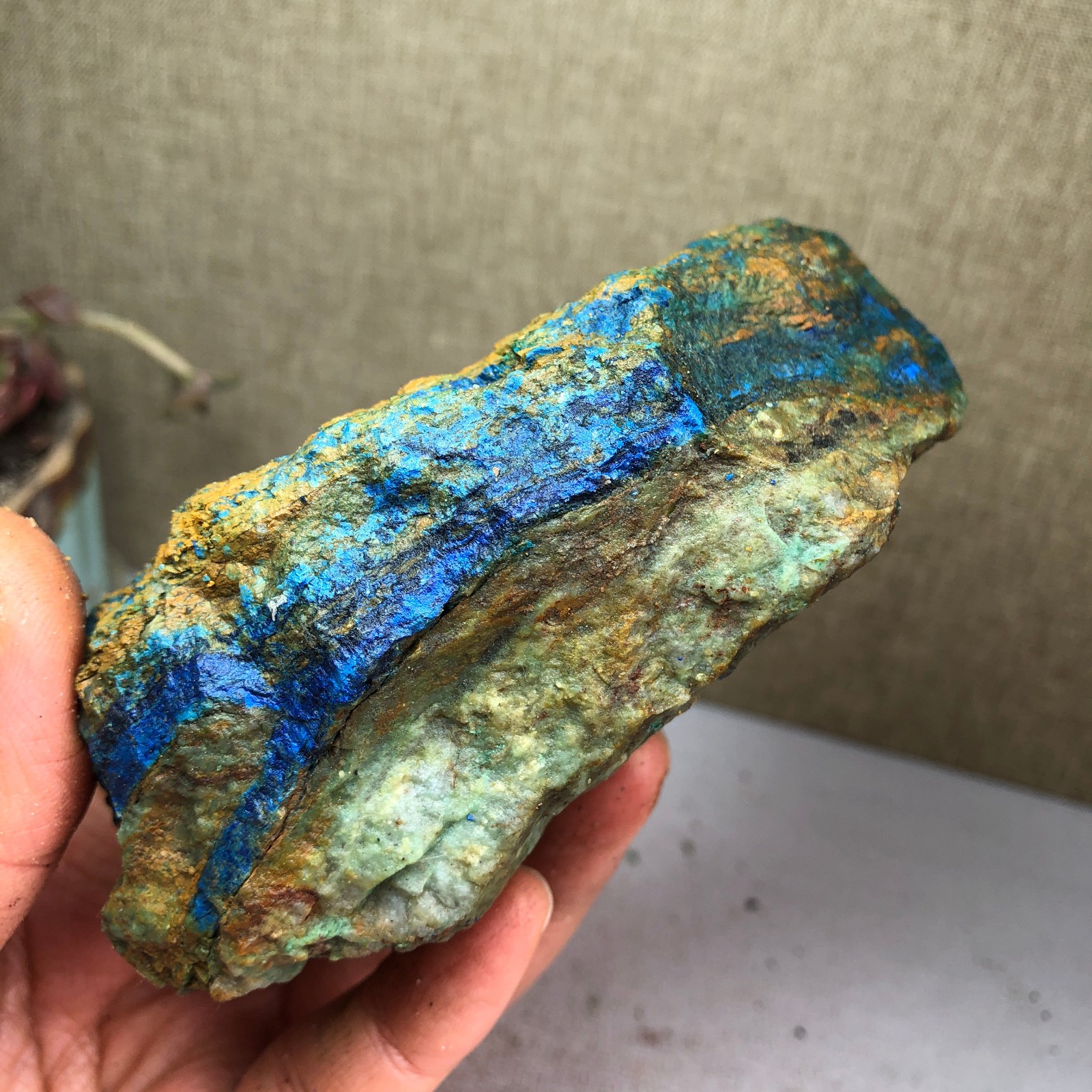 382g Natural Azurite Malachite gemstone Rough original Crystal Specimen A3422