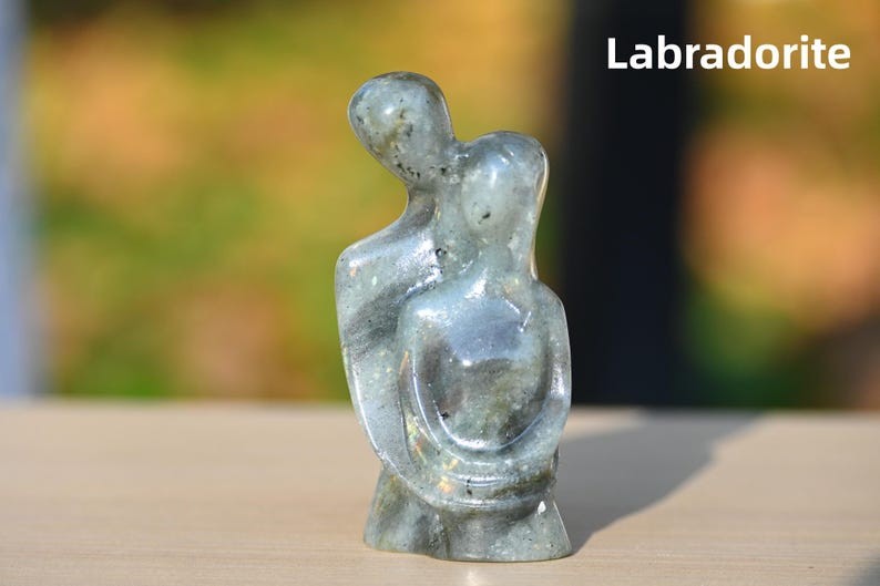 3″ Natural Quartz carved Lovers Reiki Healing Crystal Decor Ornament Gift 1pc