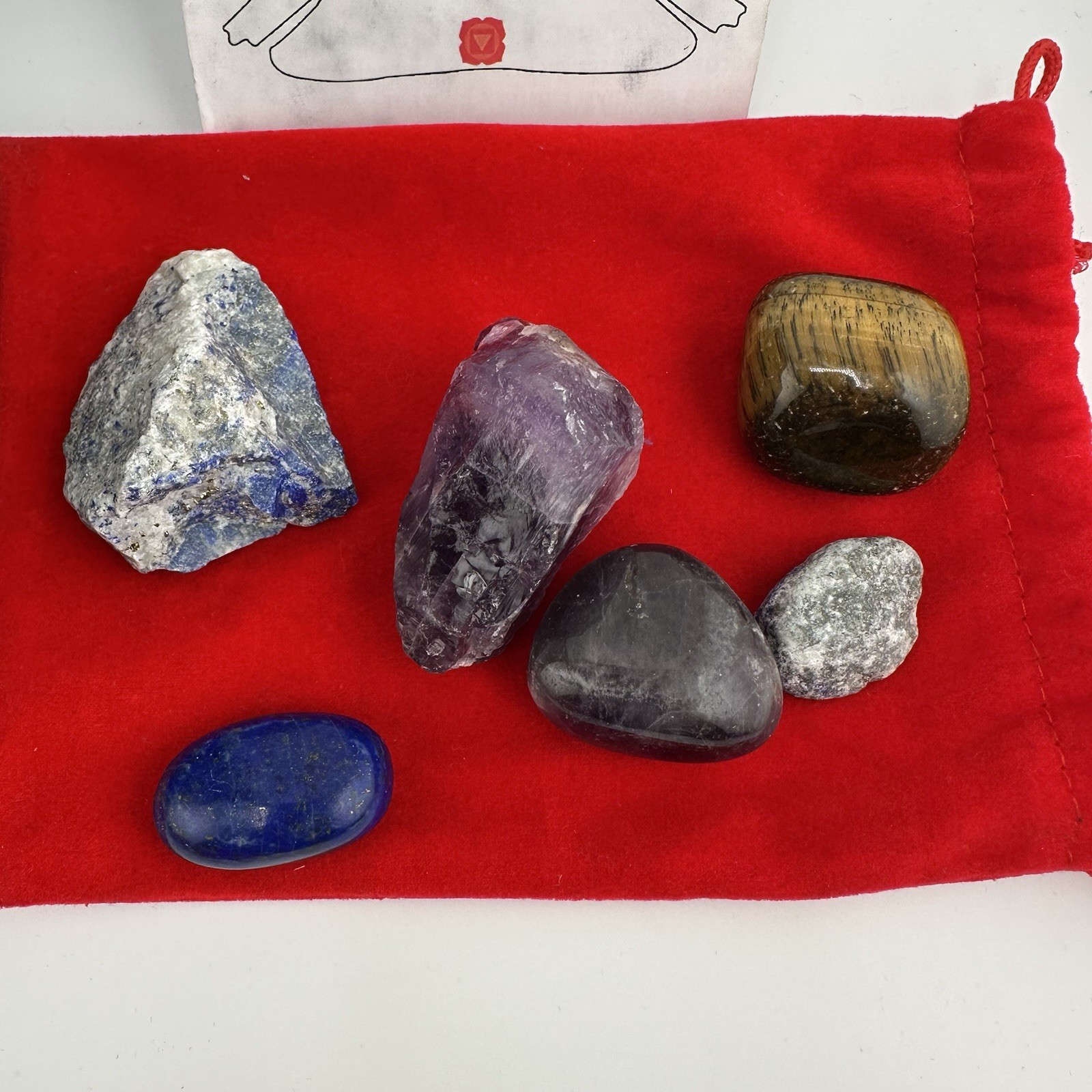 23pc Healing Crystals Chakra Stone Set Gift Box Pendants Rose Quartz