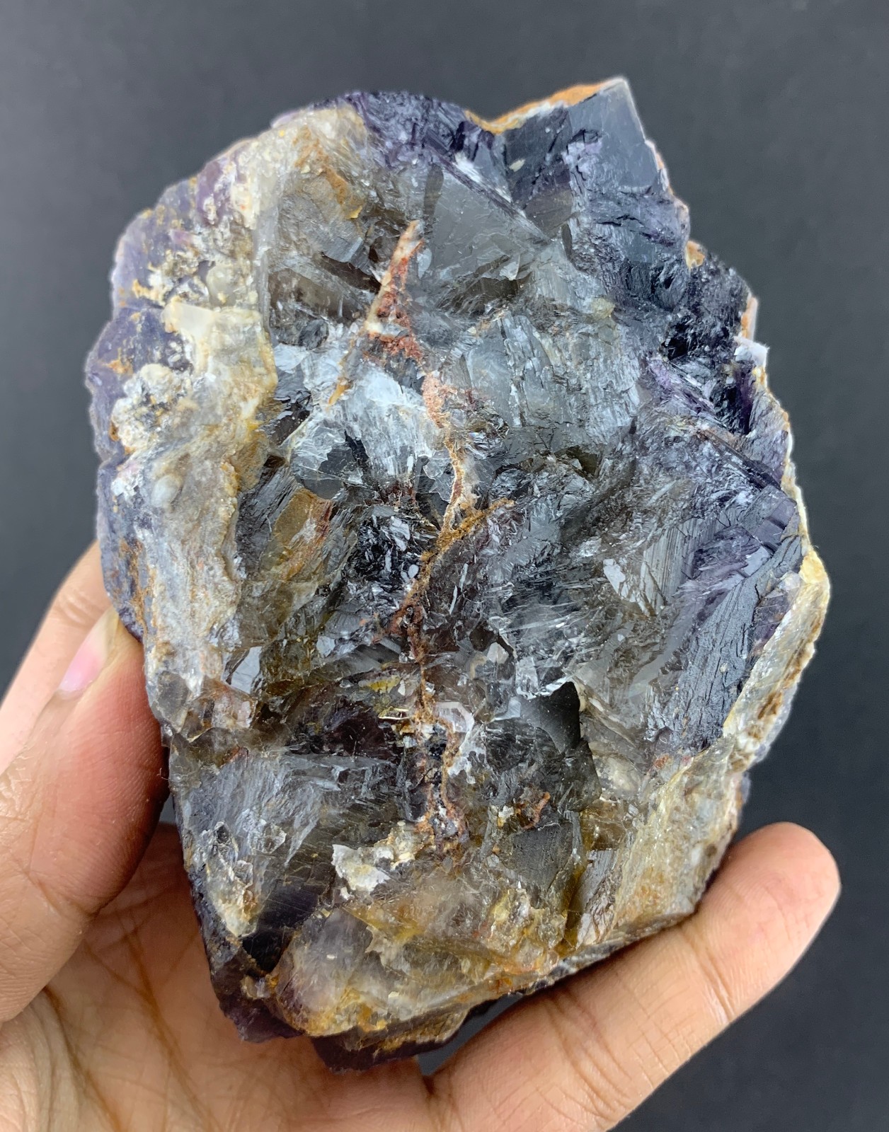 1.3LB NATURAL CUBIC UV REACTIVE FLUORITE CRYSTAL MINERAL SPECIMEN COLOR CHANGE.