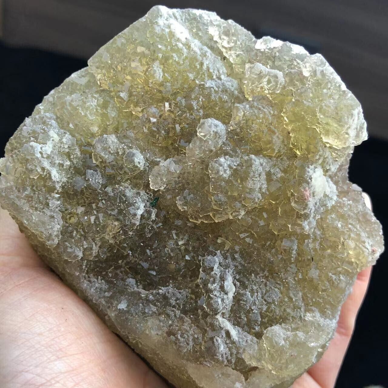 454g Rare Translucent Deep Yellow Spherical Fluorite Crystal Mineral Specimen