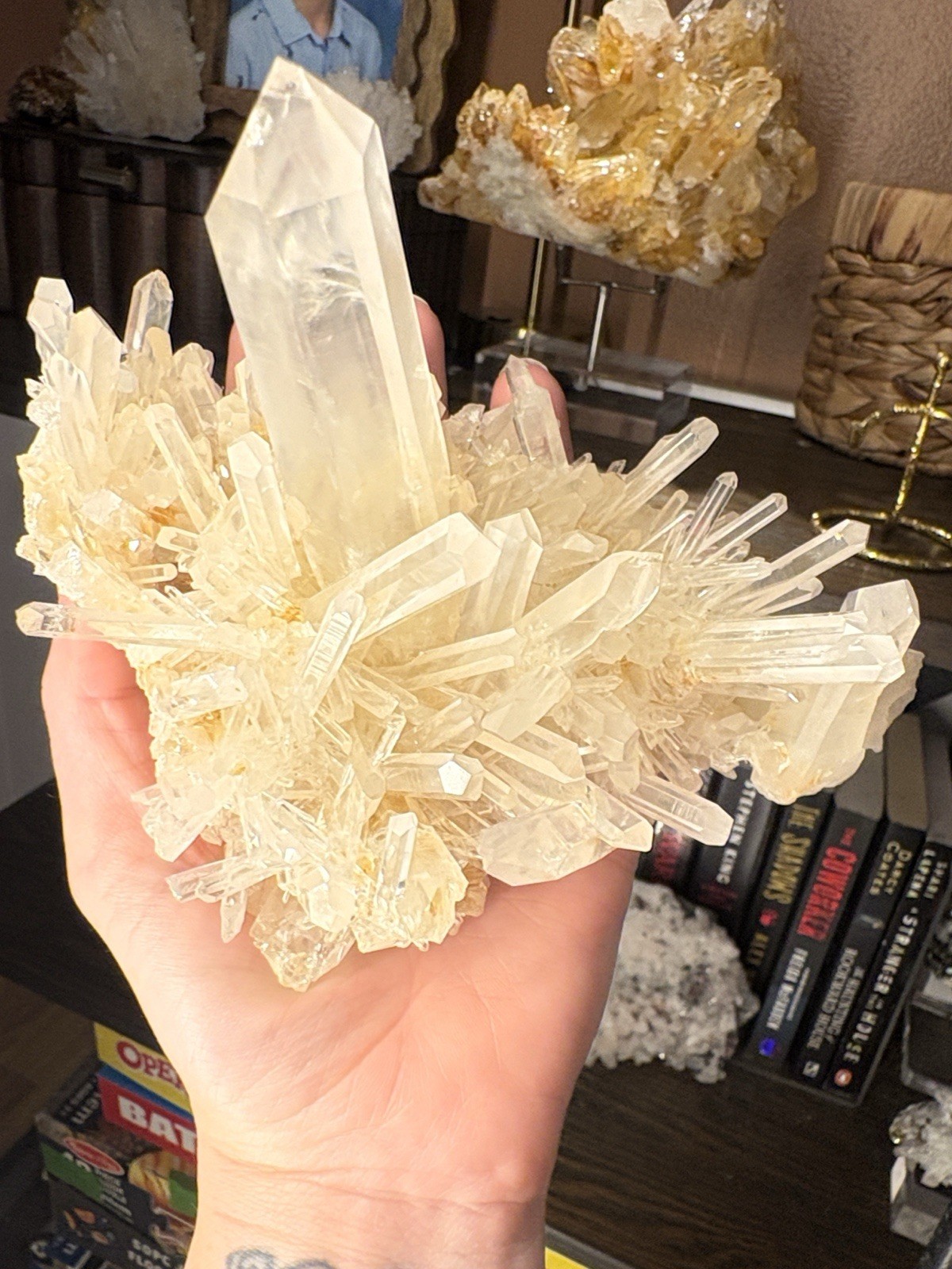 Golden Lemuriam Quartz Cluster Approx 6in x 4in