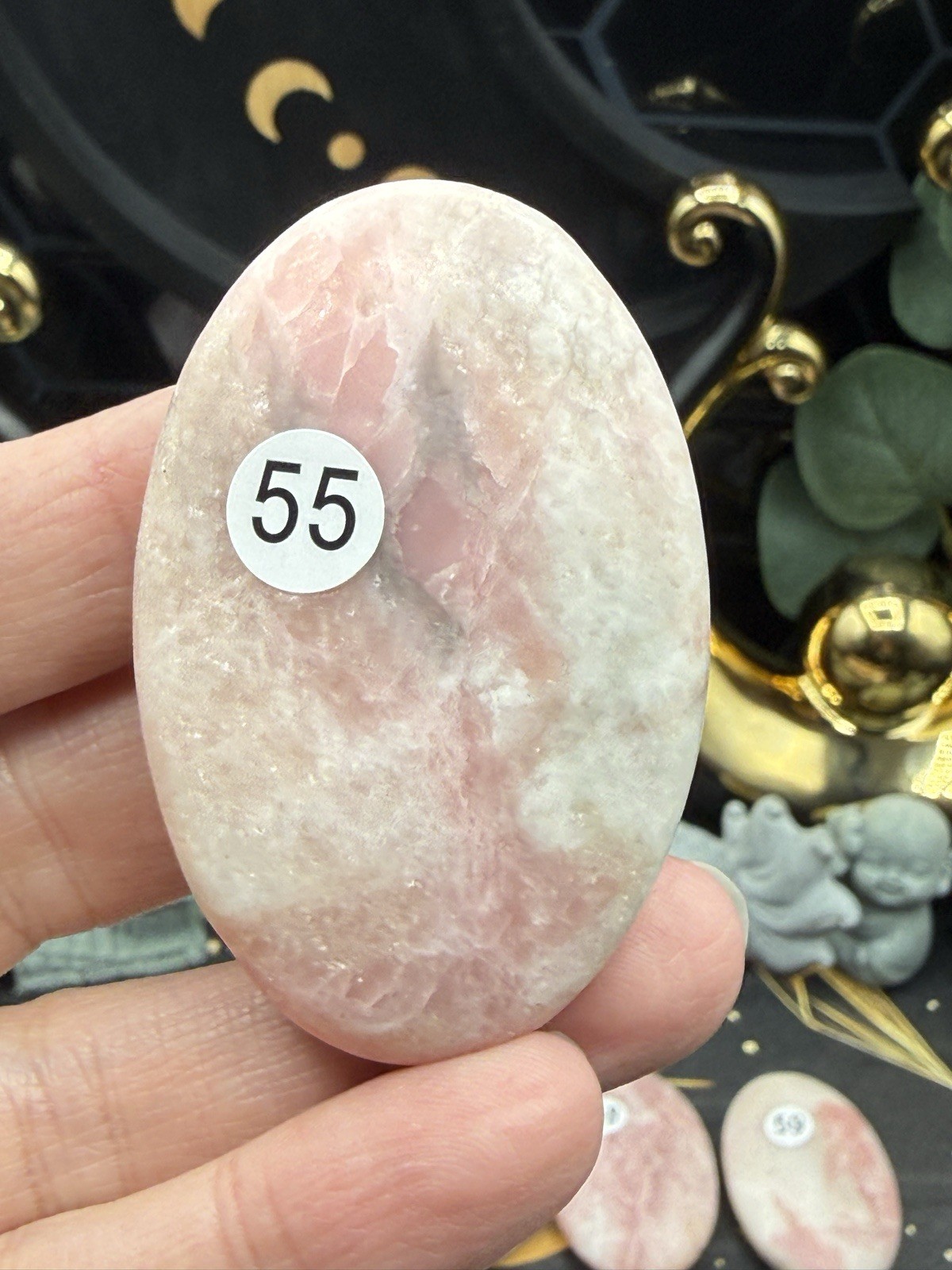 Natural Pink Opal Smooth raw finish Palmstones pocket stone Free shipping