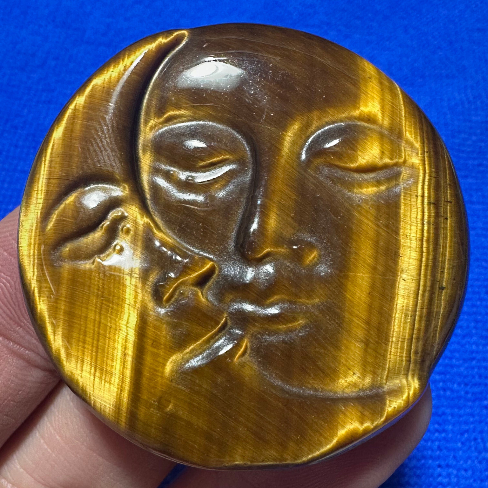 Natural Tiger eye Moon and Sun Quartz Skull Crystal Specimen Reiki Healing 1PC