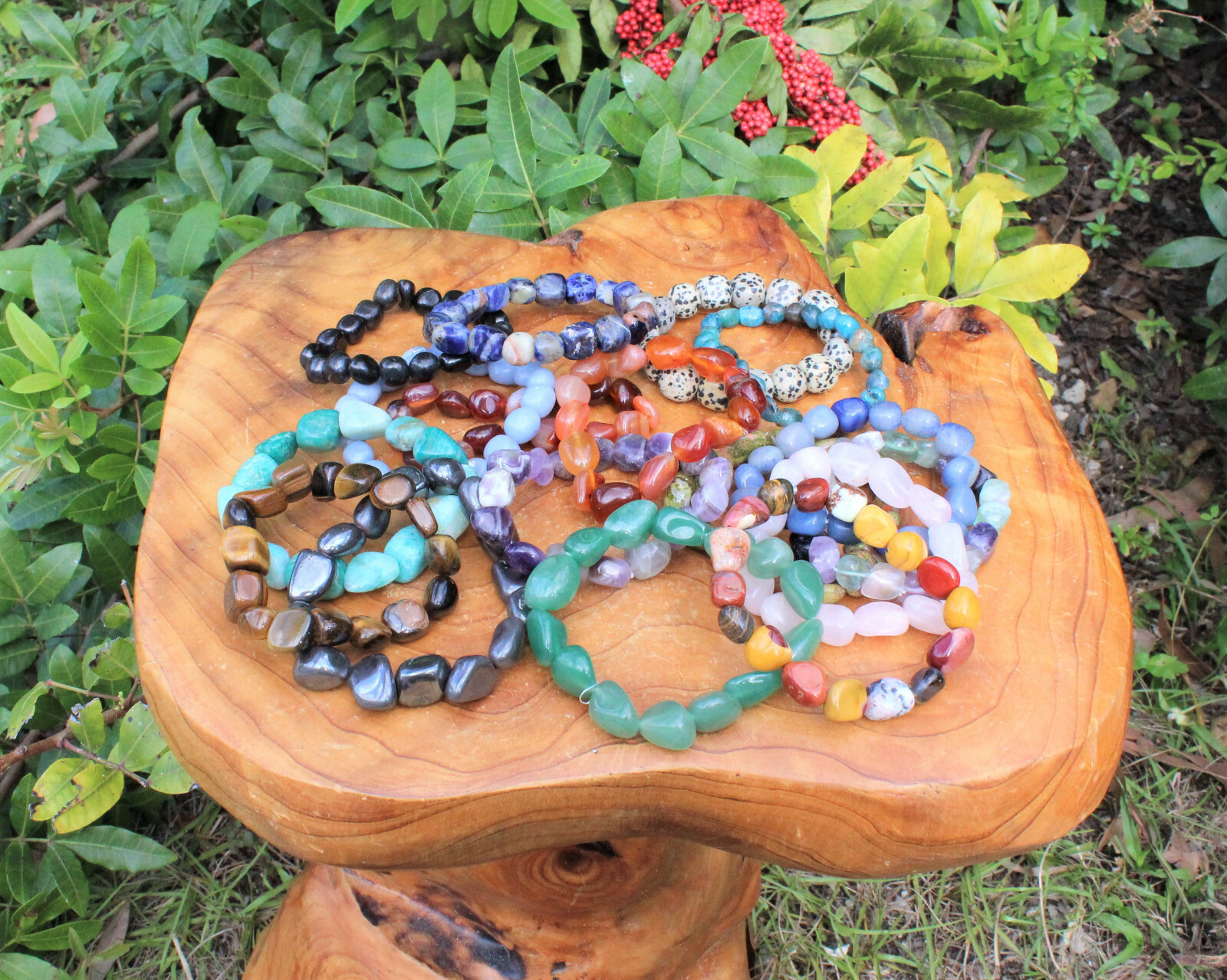 Tumbled Gemstone Bracelets: BUY 3 GET 1 FREE! (Stretch Crystal Nugget Bracelets)