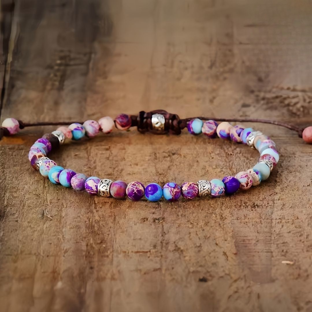 4mm Emperor Stone Beaded Bracelet Natural Gemstone Bohemian Ethnic Jewelry