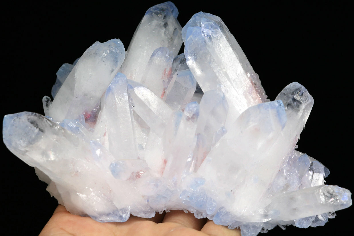 1.69lb Rare Beatiful Blue Tibetan Ghost phantom Quartz Crystal Cluster Specimen