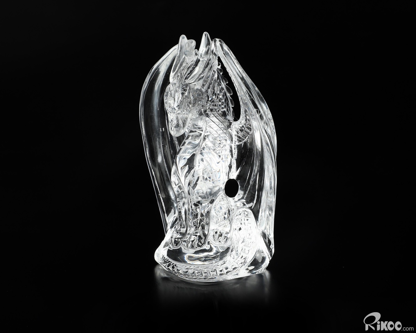 4.1″ K9 Crystal Hand Carved Crystal Dragon Sculpture, Crystal Healing