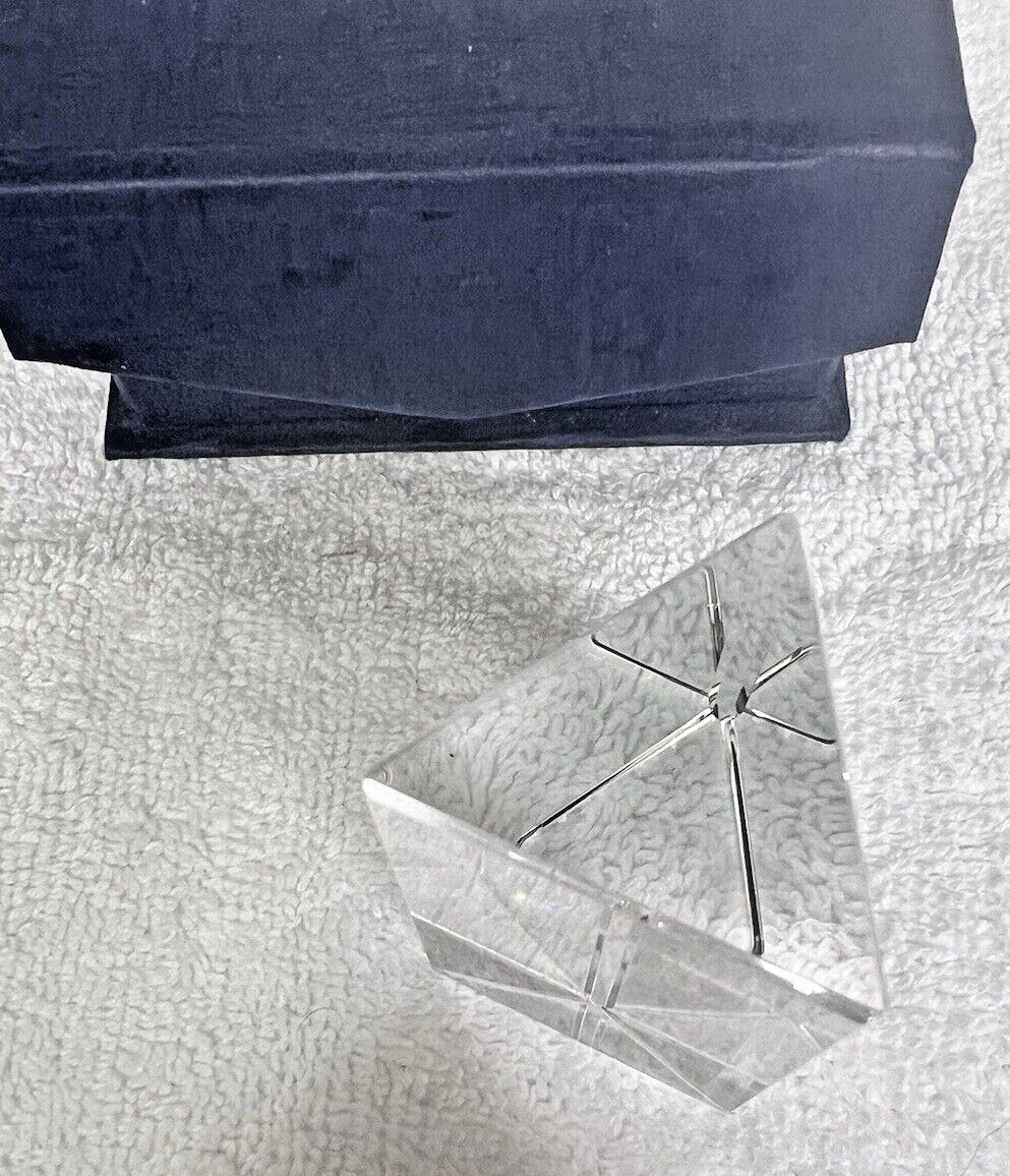 Amlong Crystal Triangle Prism in Box Used 2 1/4 x 1 1/4 Original Box
