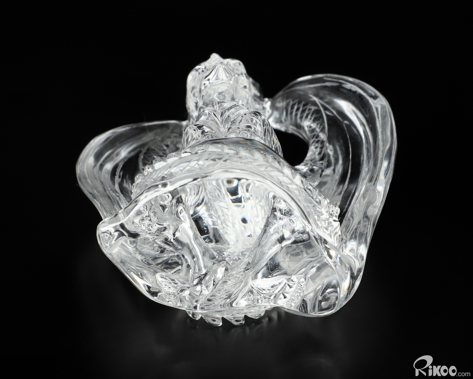 4.1″ K9 Crystal Hand Carved Crystal Dragon Sculpture, Crystal Healing