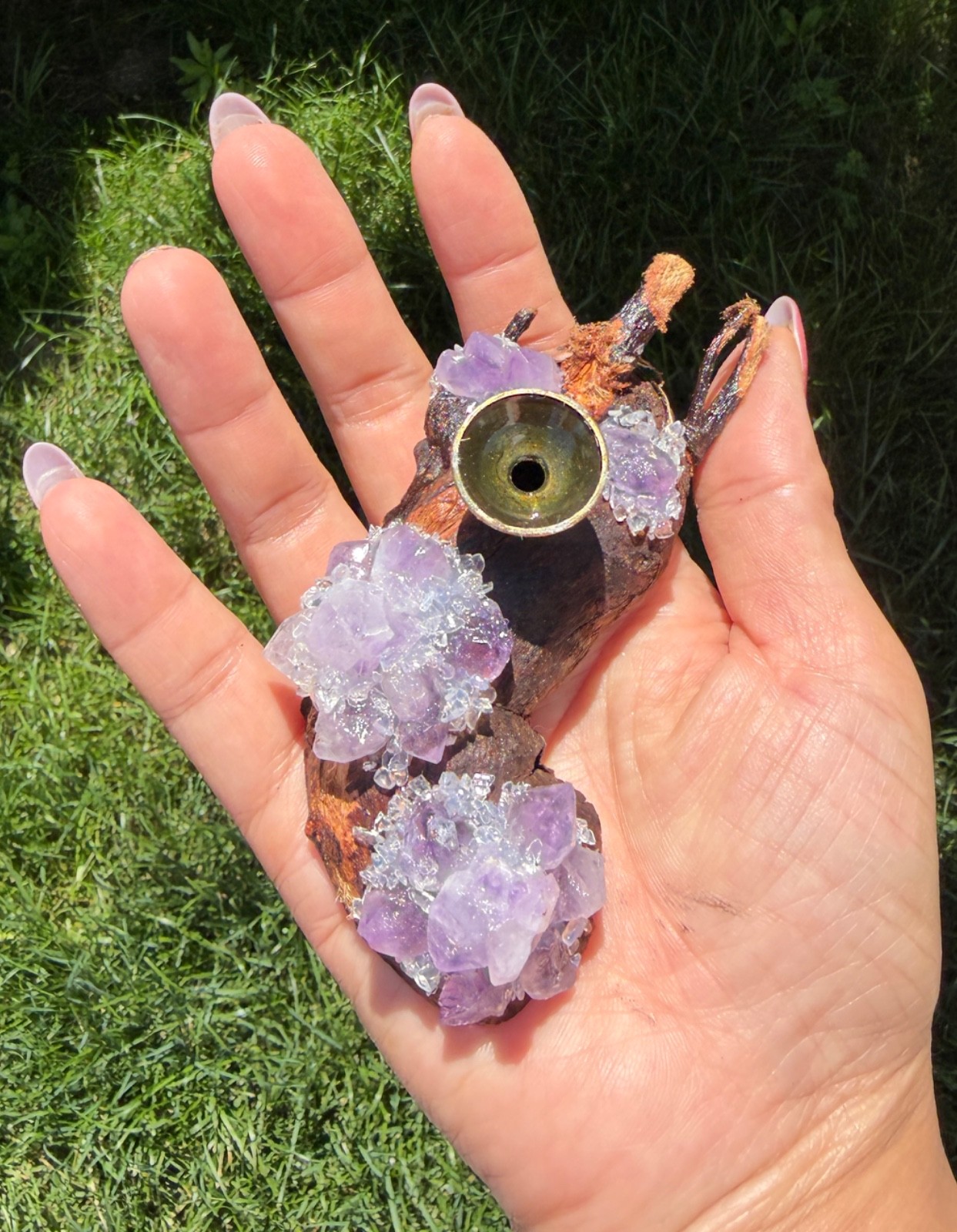 Wholesale Lot 8 Pcs Natural Amethyst Drift Wood sphere Stand – Incense Holder