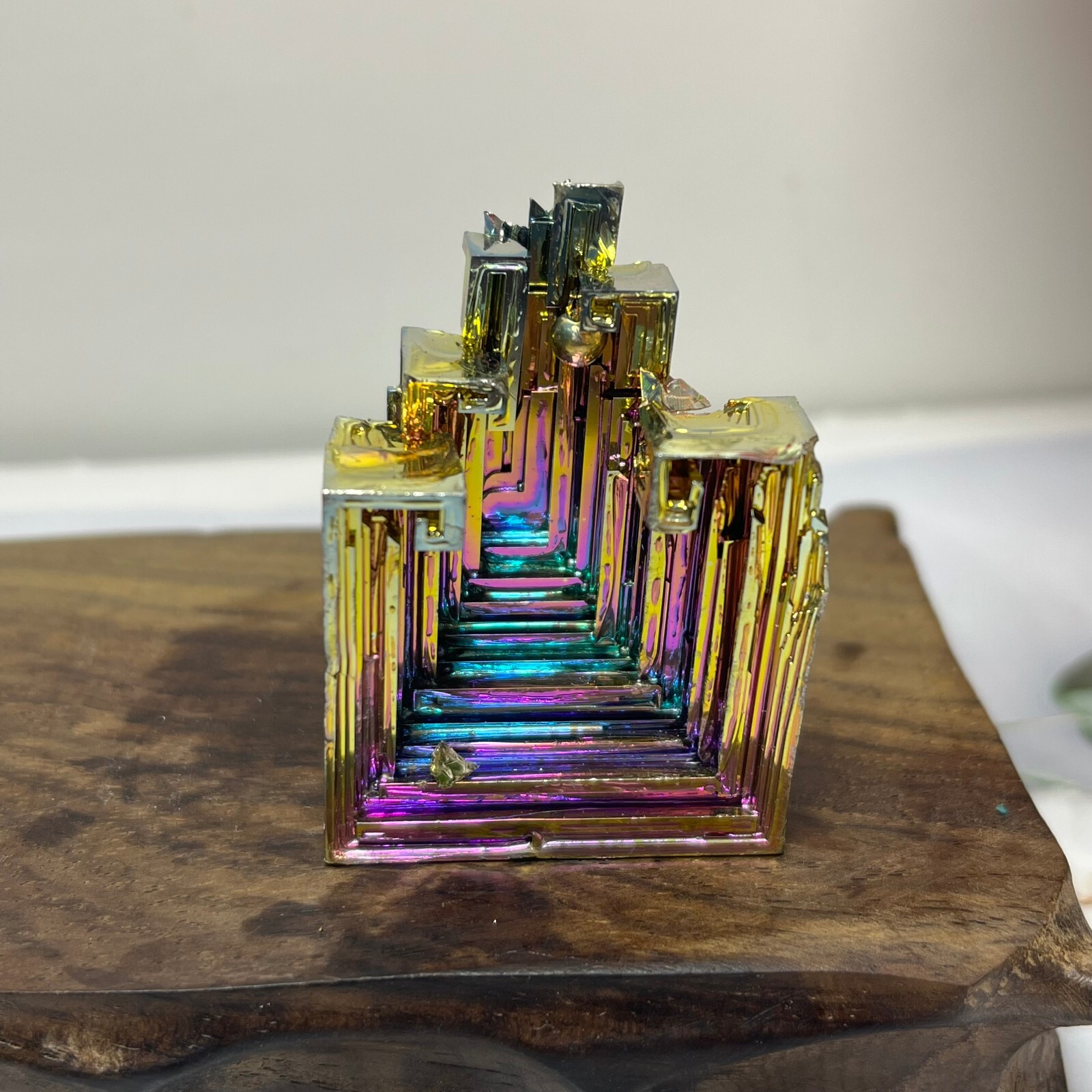 102g ram Bismuth rainbow crystal elementBi gemstone Mineral specimen healing 955