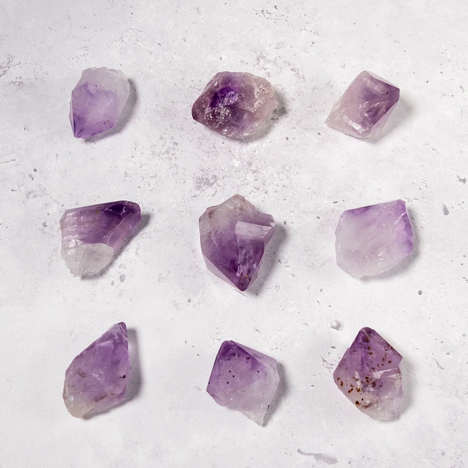 Amethyst Crystal Point 5 pcs, Natural Assorted scrying Stone (30-50g, 4-4.5cm)