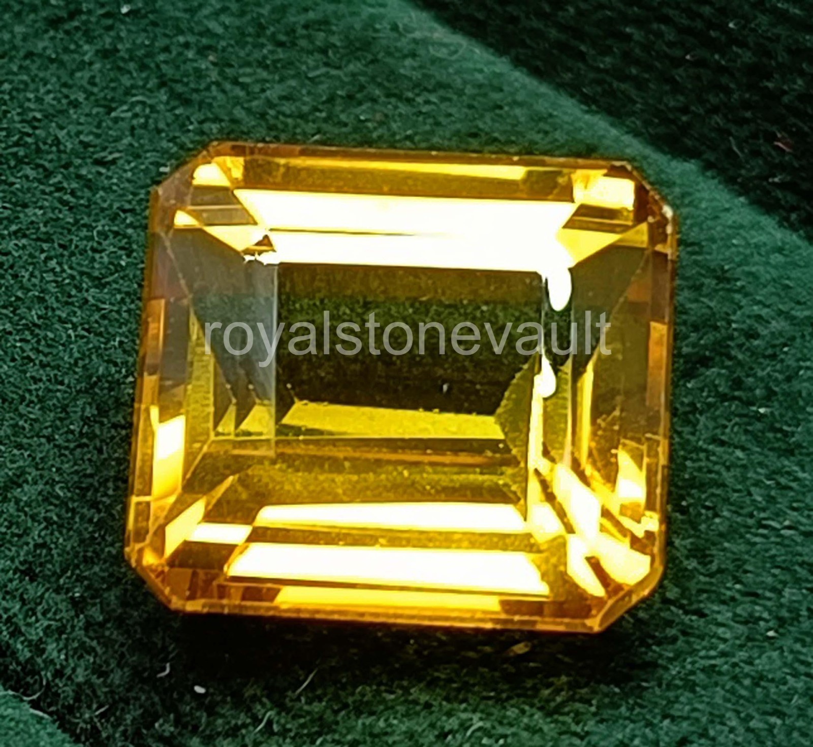 IGL Certified Loose Gemstone – 21.15 Ct Emerald Cut Natural Yellow Sapphire 5AOP