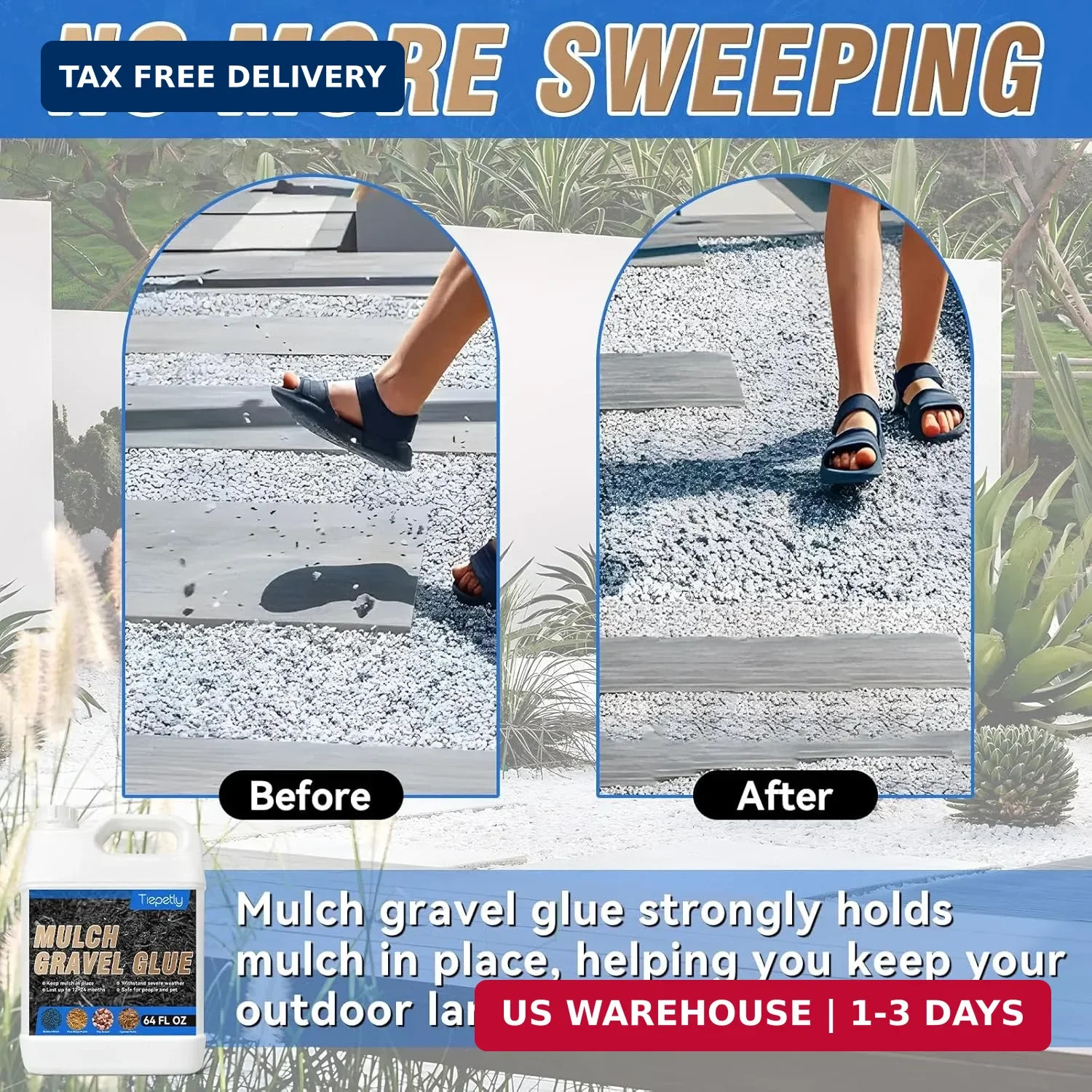 64Oz Rock and Gravel Glue, Heavy Duty Landscape Gravel Glue, Professional Mulch